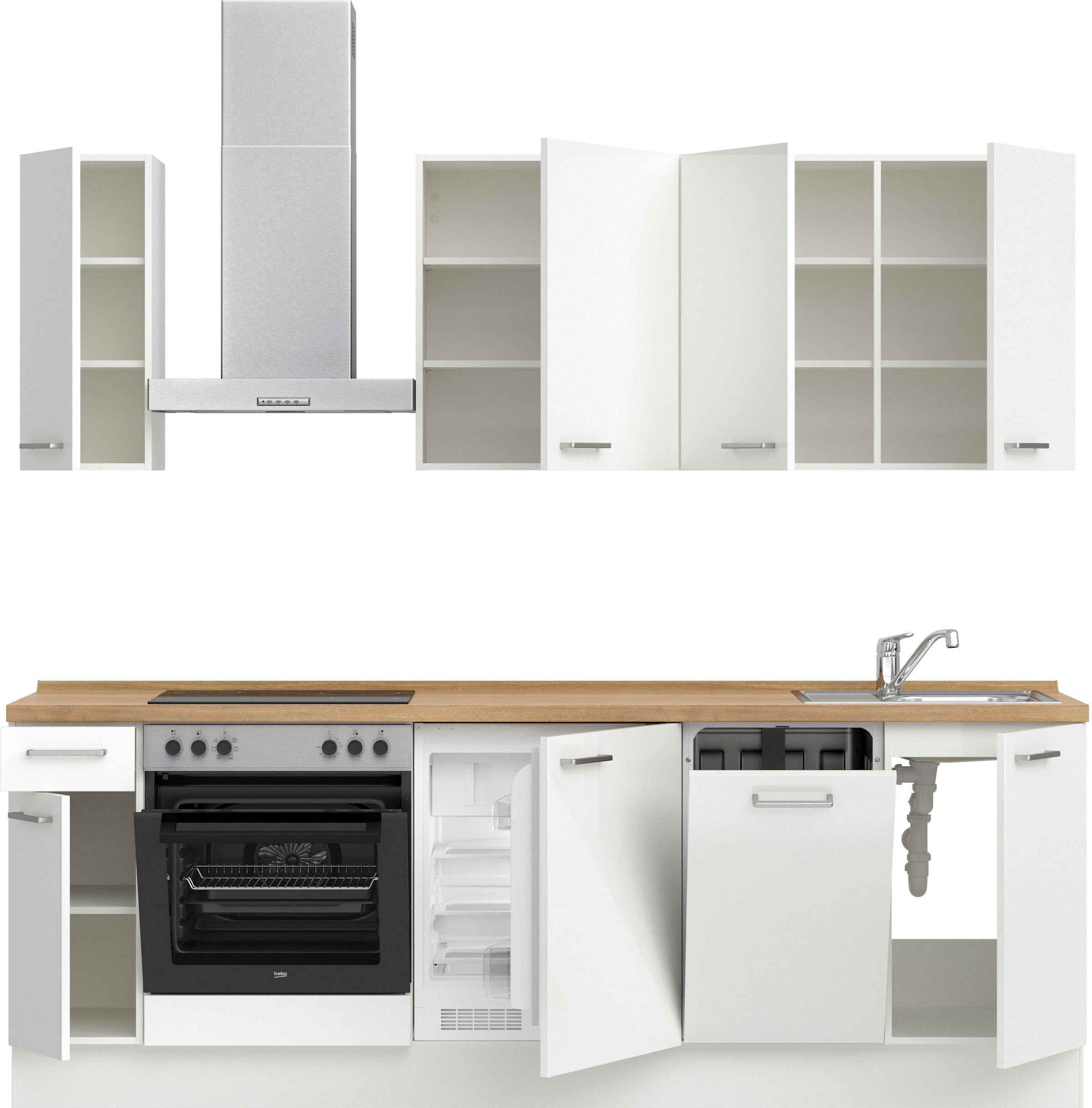 nobilia® Küchenzeile »"Flash I"«, vormontiert, Ausrichtung wählbar, Breite 240 cm, wahlw. mit E-Geräten