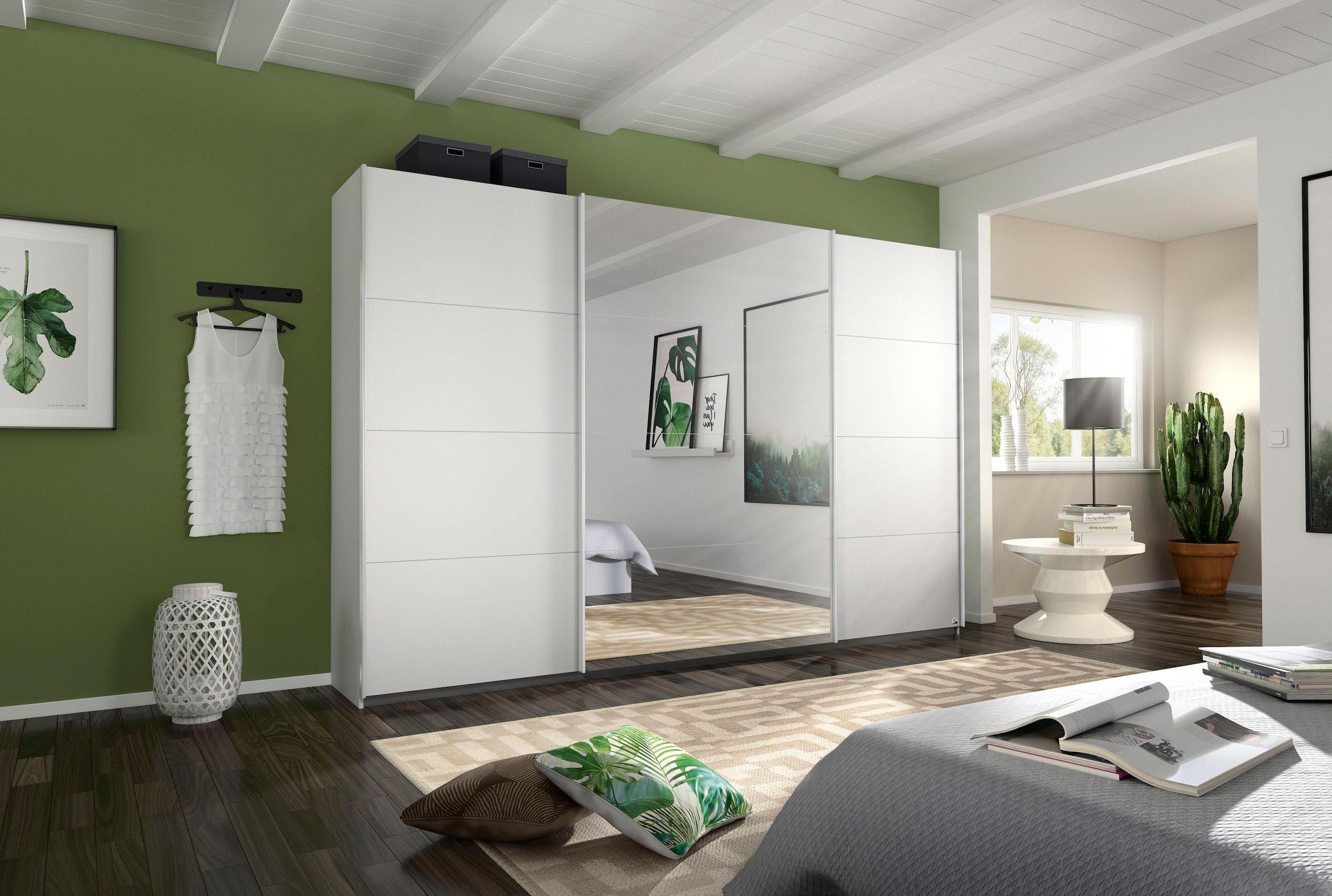 rauch Schwebetürenschrank »Kleiderschrank Schrank Garderobe Wäscheschrank BESTSELLER KEPAN«, inkl. Schubladen-Einsatz und extra Einlegeböden MADE IN GERMANY