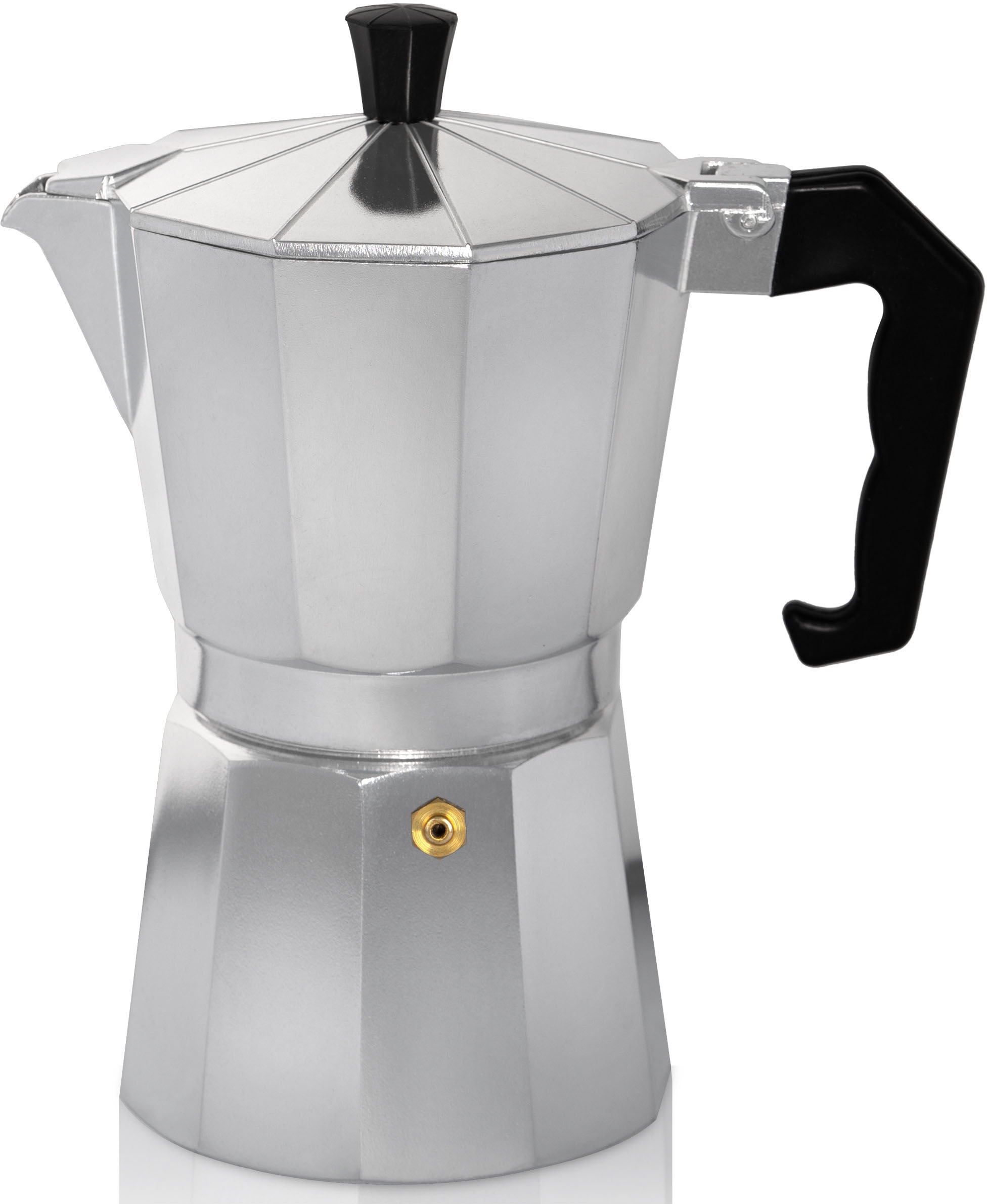 Krüger Espressokocher "Italiano", 0,35 l Kaffeekanne, traditionell italienisch, aus Aluminium, mit Silikon-Dichtungsring