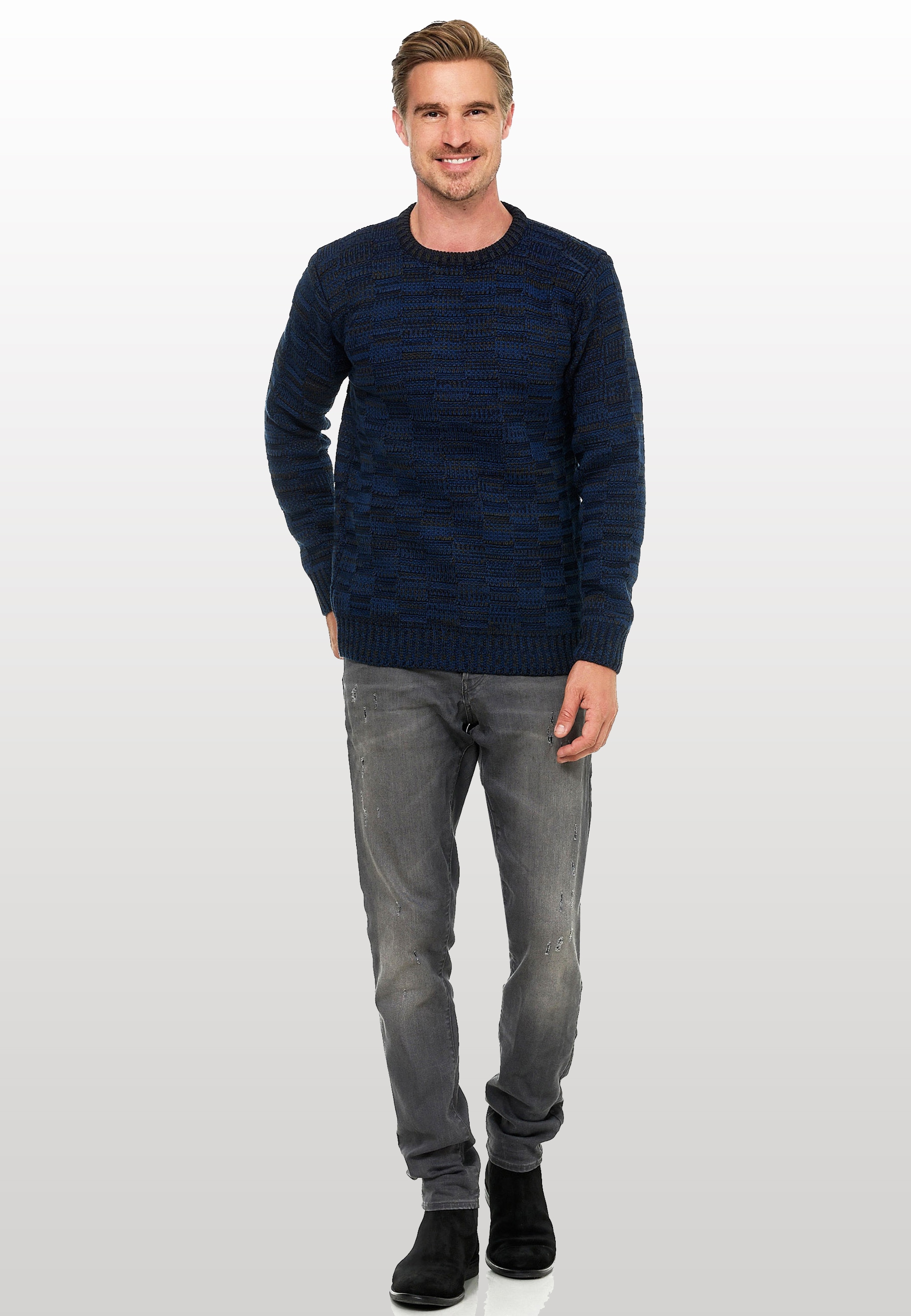 Rusty Neal Strickpullover, mit dezenter Musterung und Strick-Design