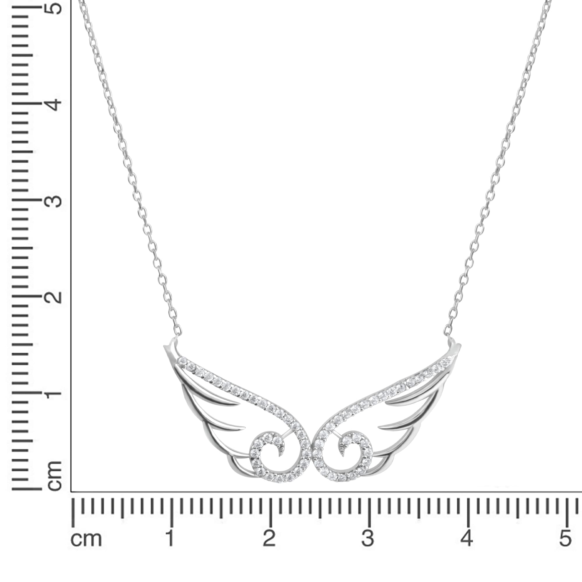dKeniz Collierkettchen »Engelsflügelkette 925/- Sterling Silber rhodiniert Zirkonia Weiß«