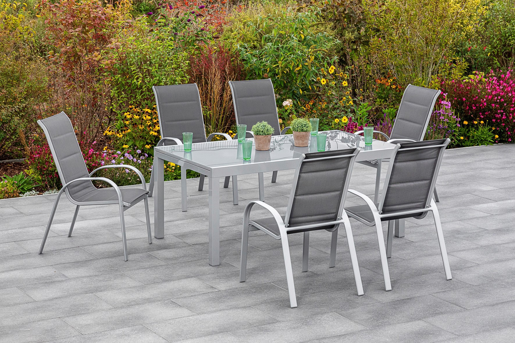 MERXX Garten-Essgruppe "Amalfi di lusso", (7 tlg.), 6 Sessel mit Tisch günstig online kaufen