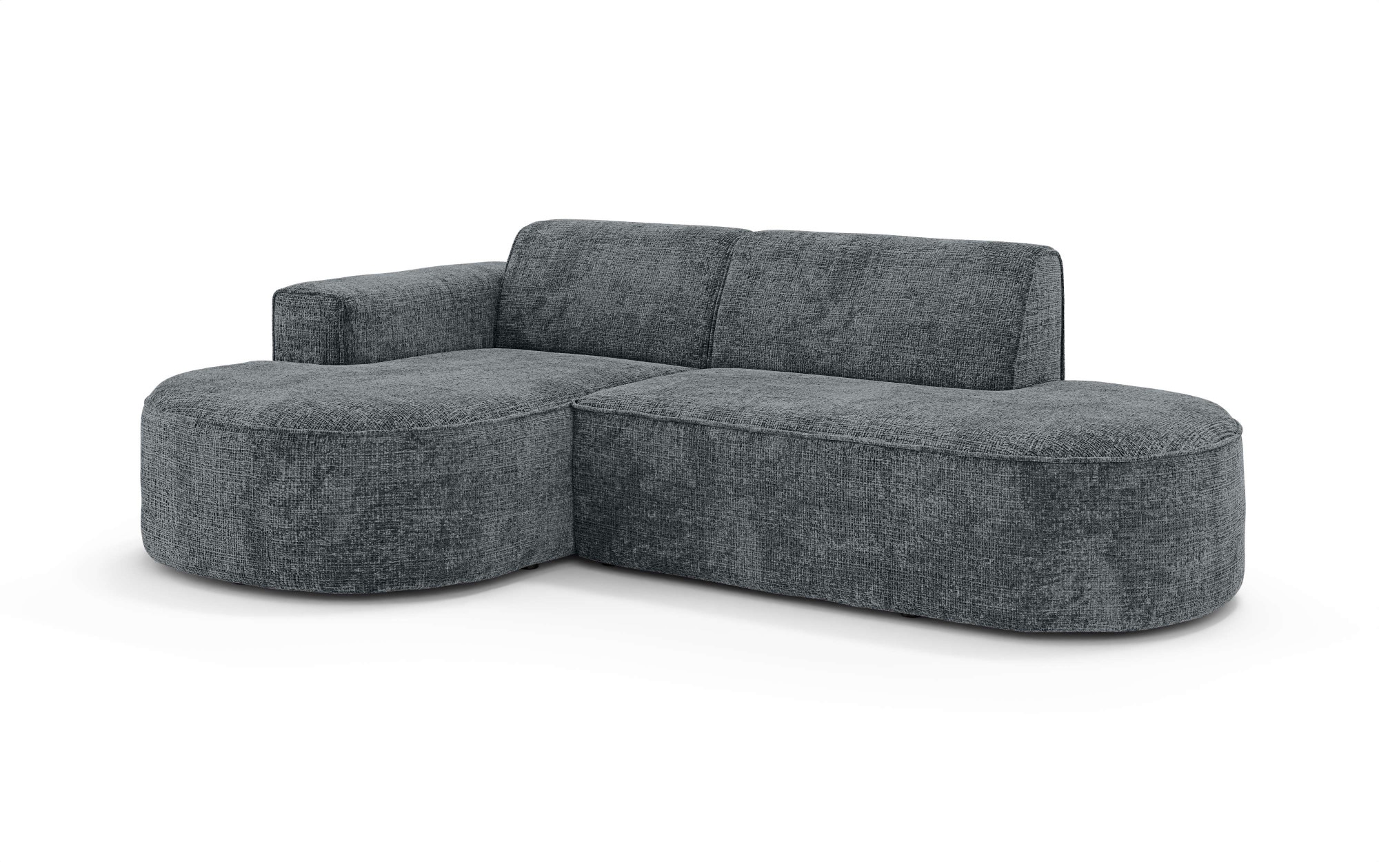 OTTO home Ecksofa »ADELLA XL Design-Sofa mit Recamiere rechts/links, 263/159/76 cm«, L-Form XL mit Wellenunterfederung, runde Form, auch in Cord