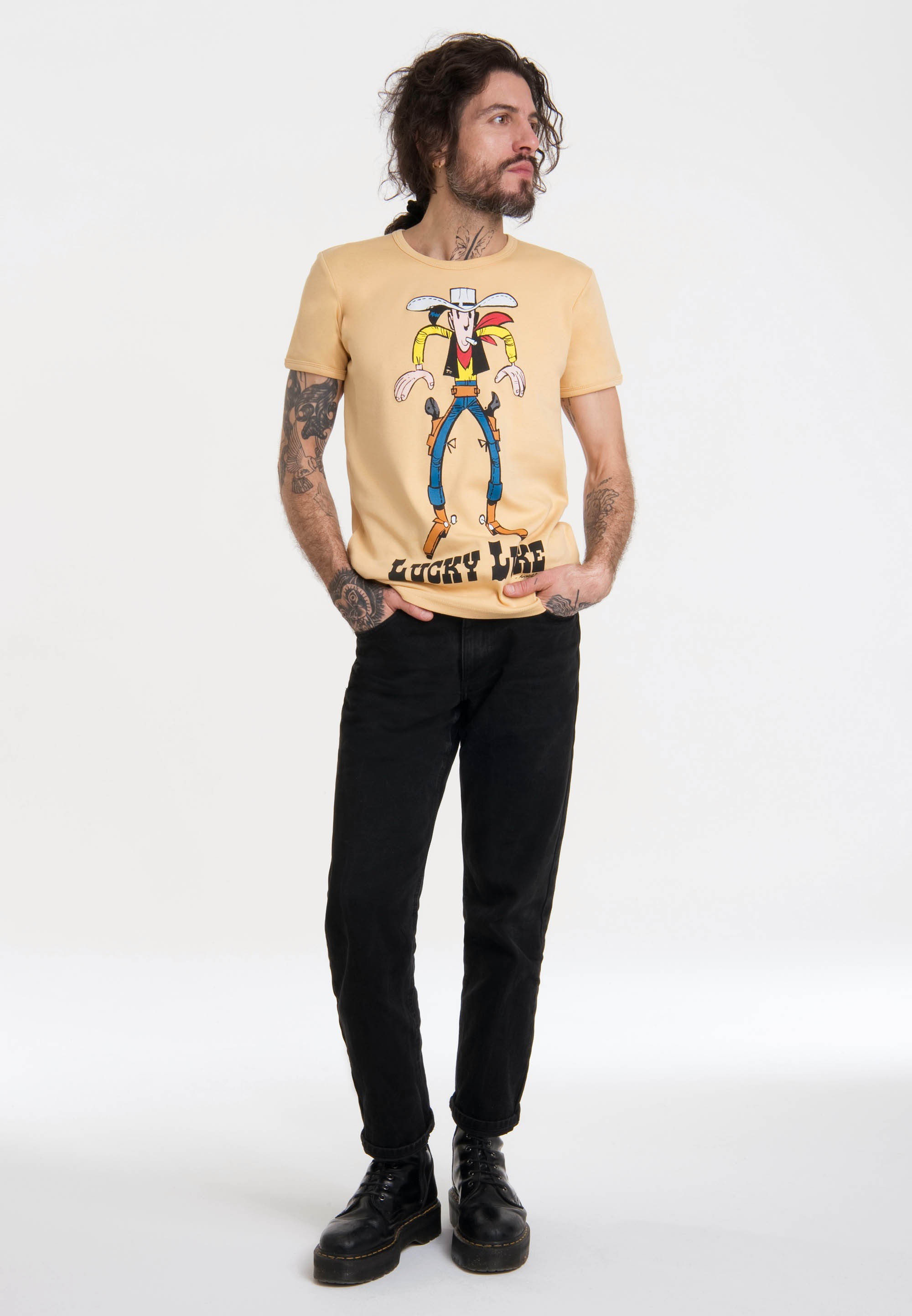 LOGOSHIRT T-Shirt »Lucky Luke«, mit coolem Western-Print