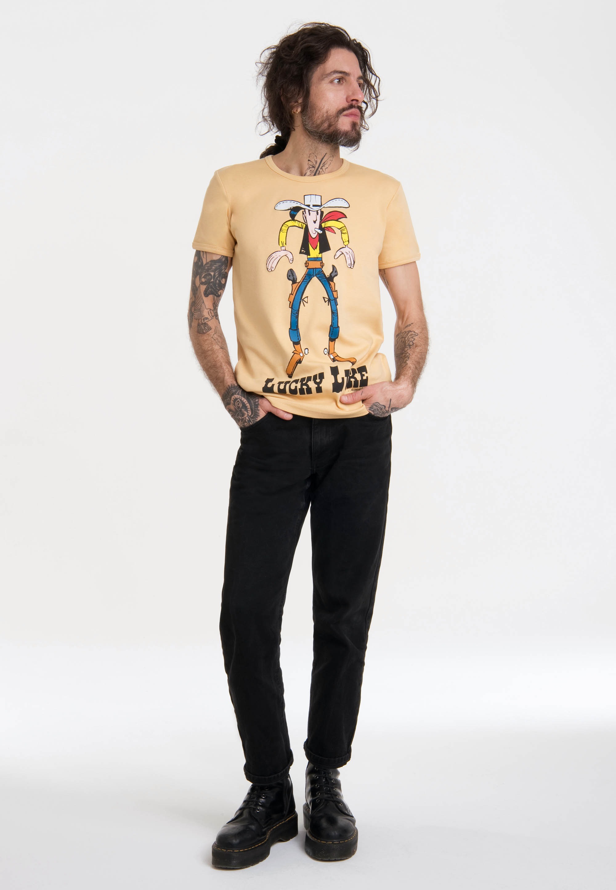 LOGOSHIRT "Lucky Luke" mit coolem Western-Print günstig online kaufen