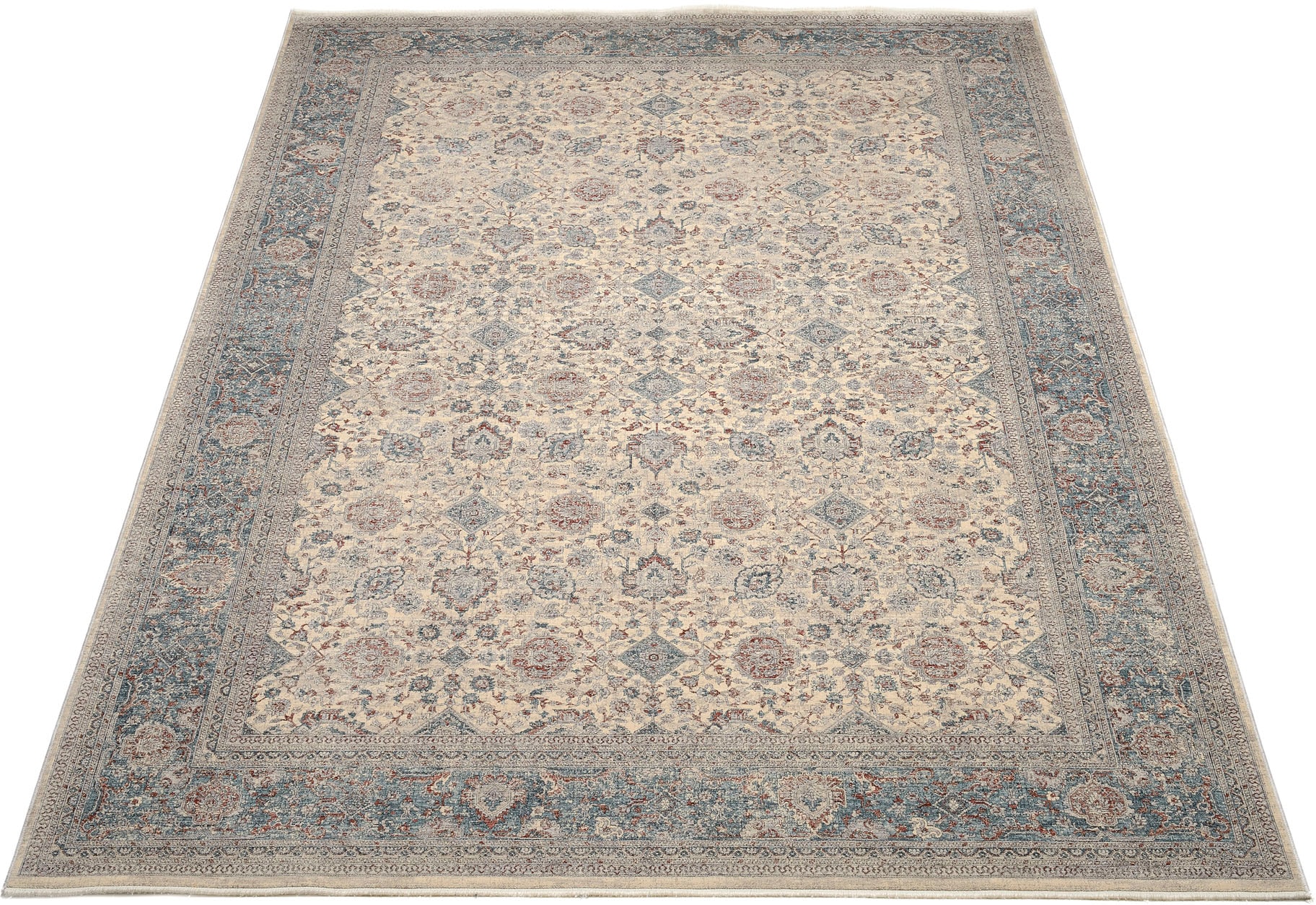 OCI DIE TEPPICHMARKE Teppich "GRAND FASHION 04" rechteckig 5 mm Höhe Vintage Optik, feine Fransen, Wohnzimmer