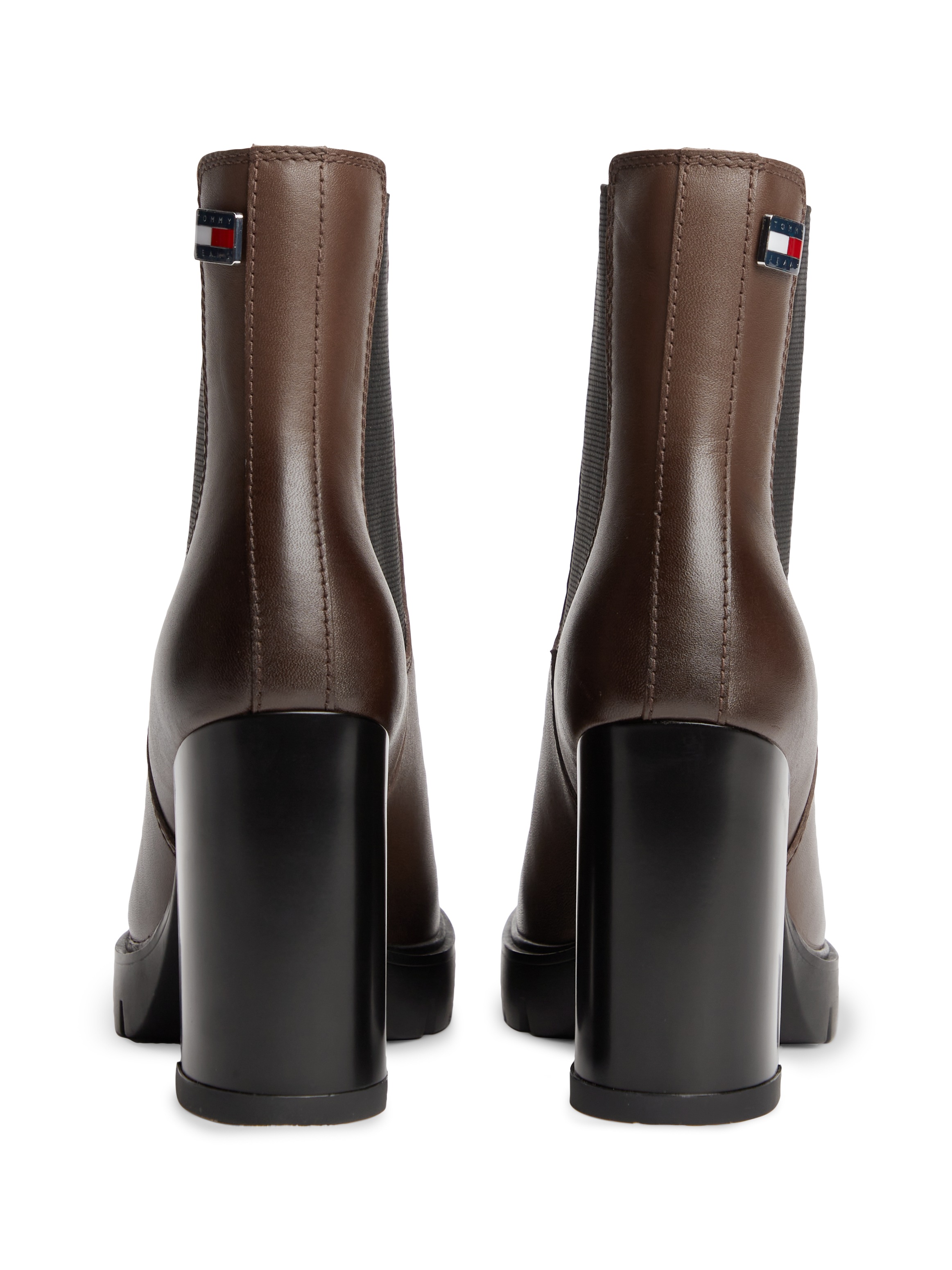 Tommy Jeans Chelseaboots »TJW CHELSEA HIGH HEEL BOOTS«  Ankle Boots, Plateaustiefeletten mit Stretcheinsatz und Logoflagge