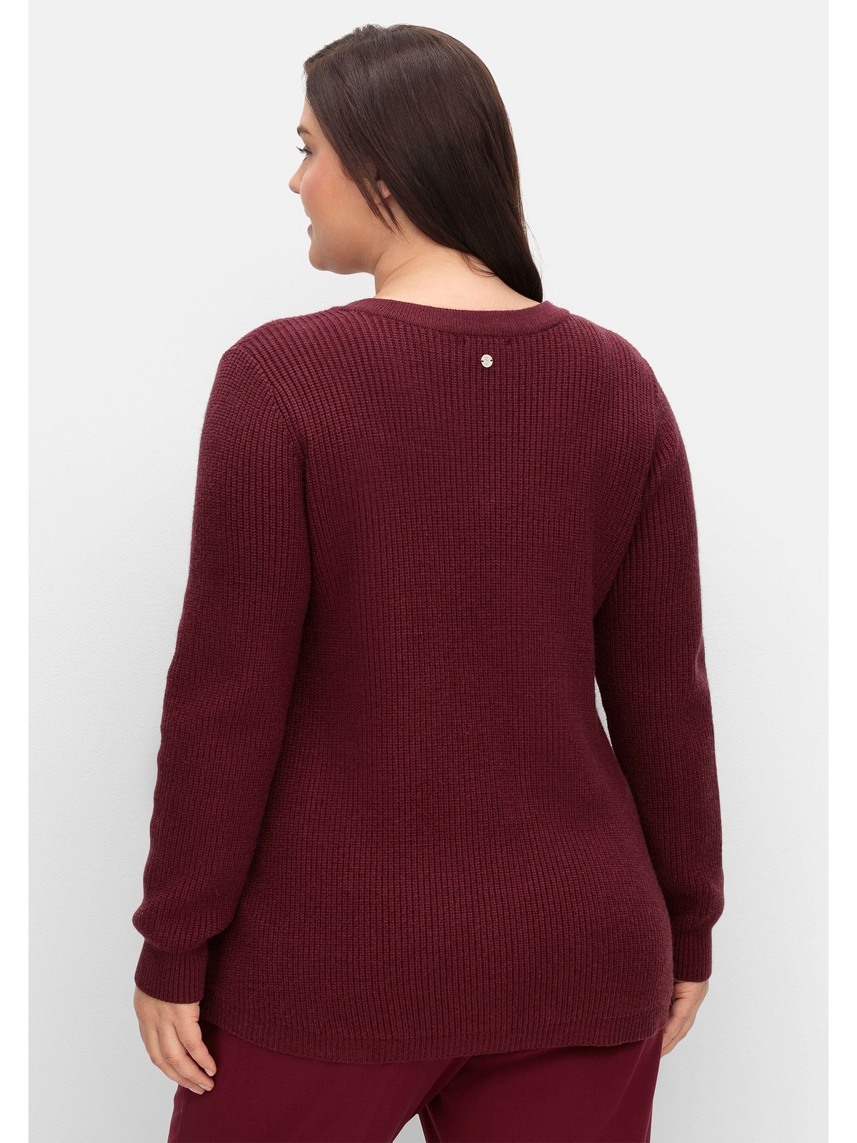 V-Ausschnitt-Pullover bestellen »Große im BAUR Größen«, Patentstrickmuster Sheego online |