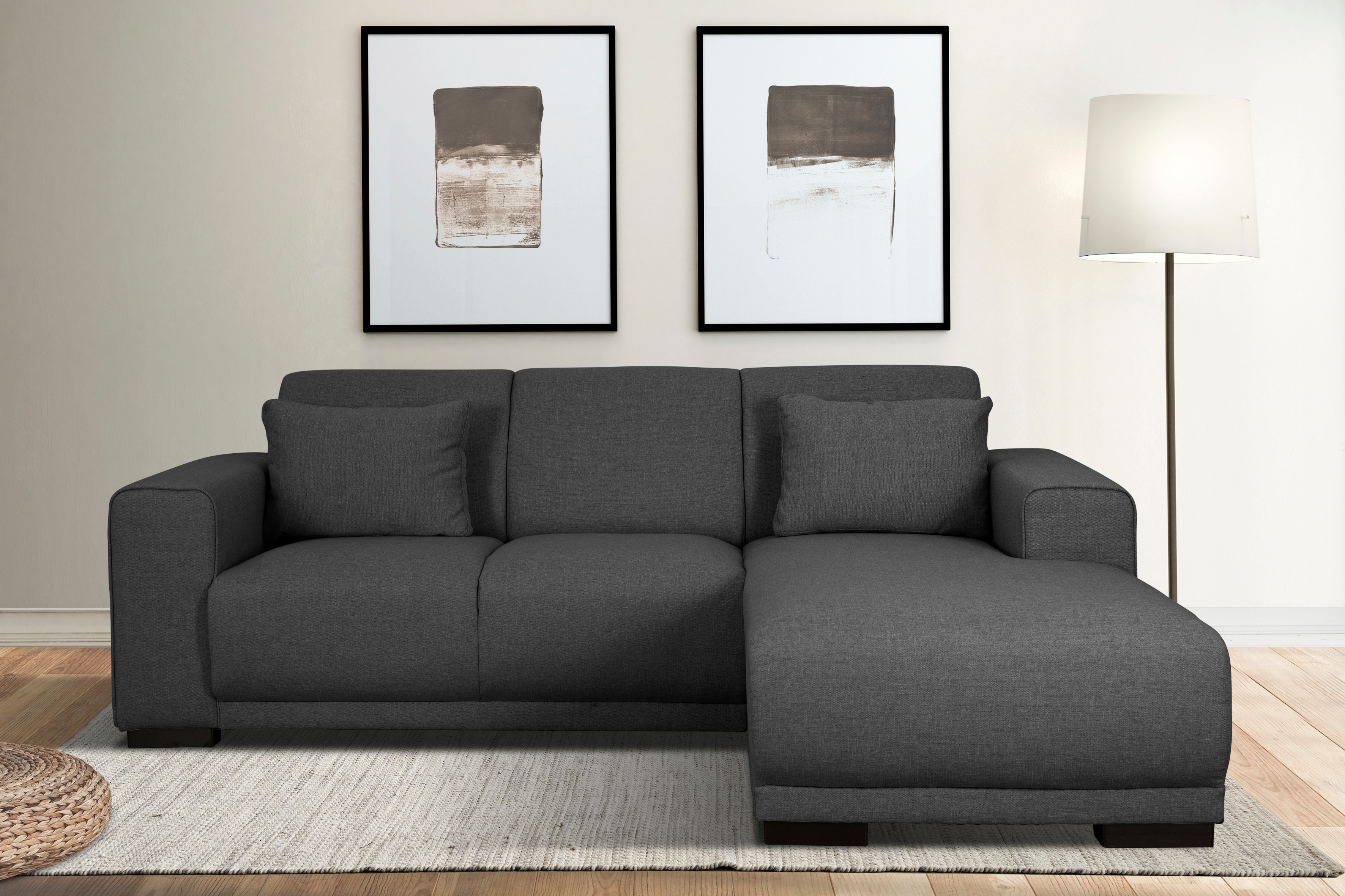 OTTO home Ecksofa "BORNHOLM L-Form, B: 234 cm - OTTO. Verlässliche Qualität." Recamiere links oder rechts bestellbar, Wellenfederung, inkl. 2 Kissen