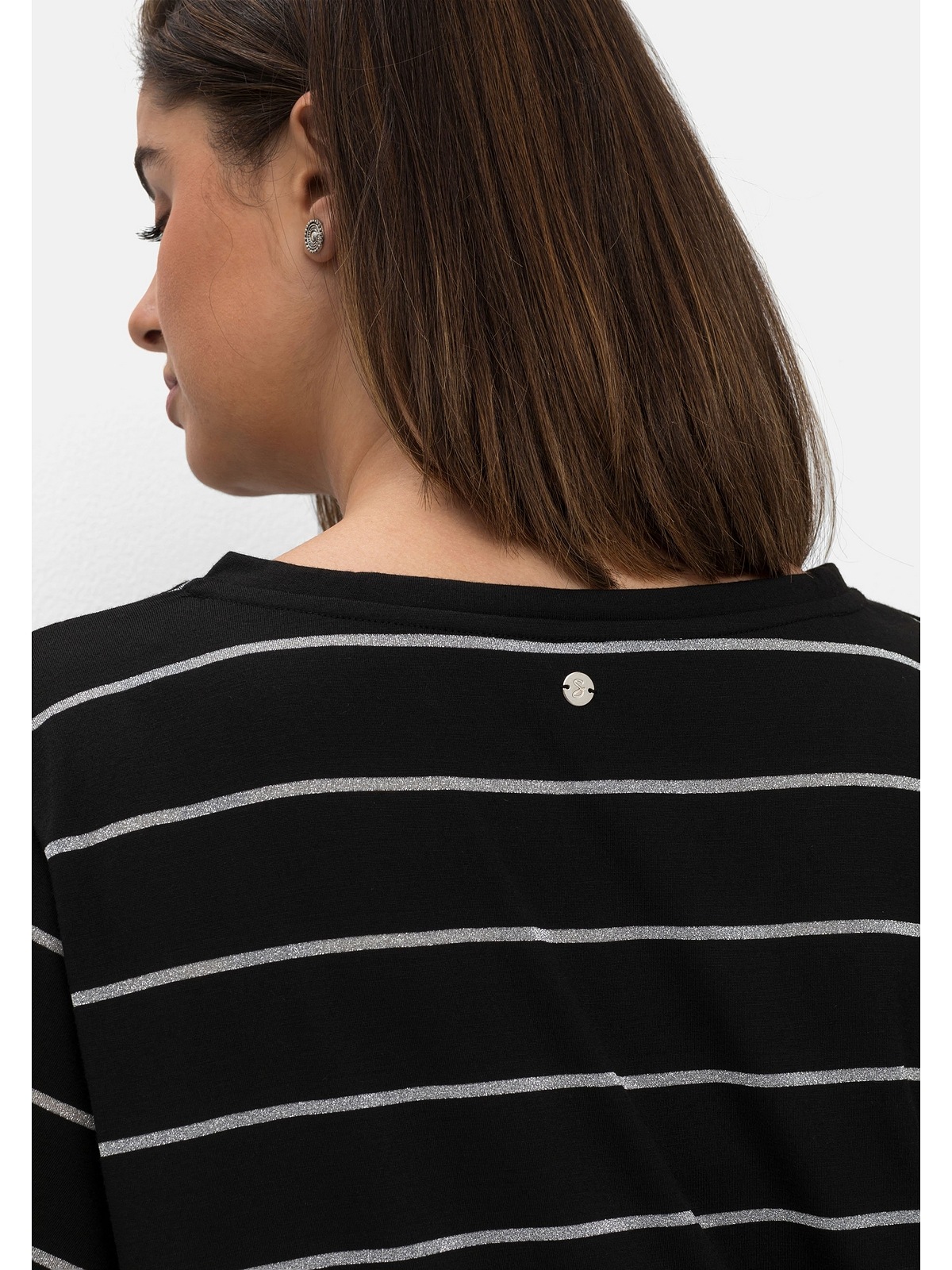 Black Friday Sheego T-Shirt »Große mit | und Flügelärmeln Glitzergarn Größen«, BAUR