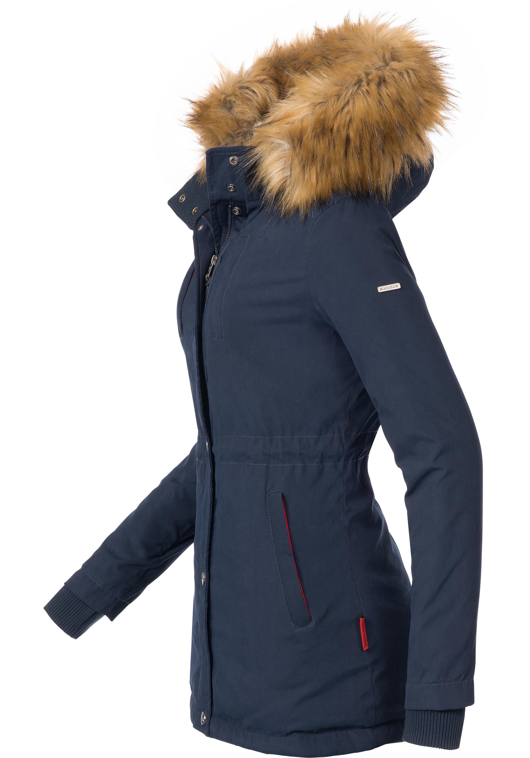 Marikoo Wintermantel »Akira«, edler Winterparka mit Kunstfellkapuze