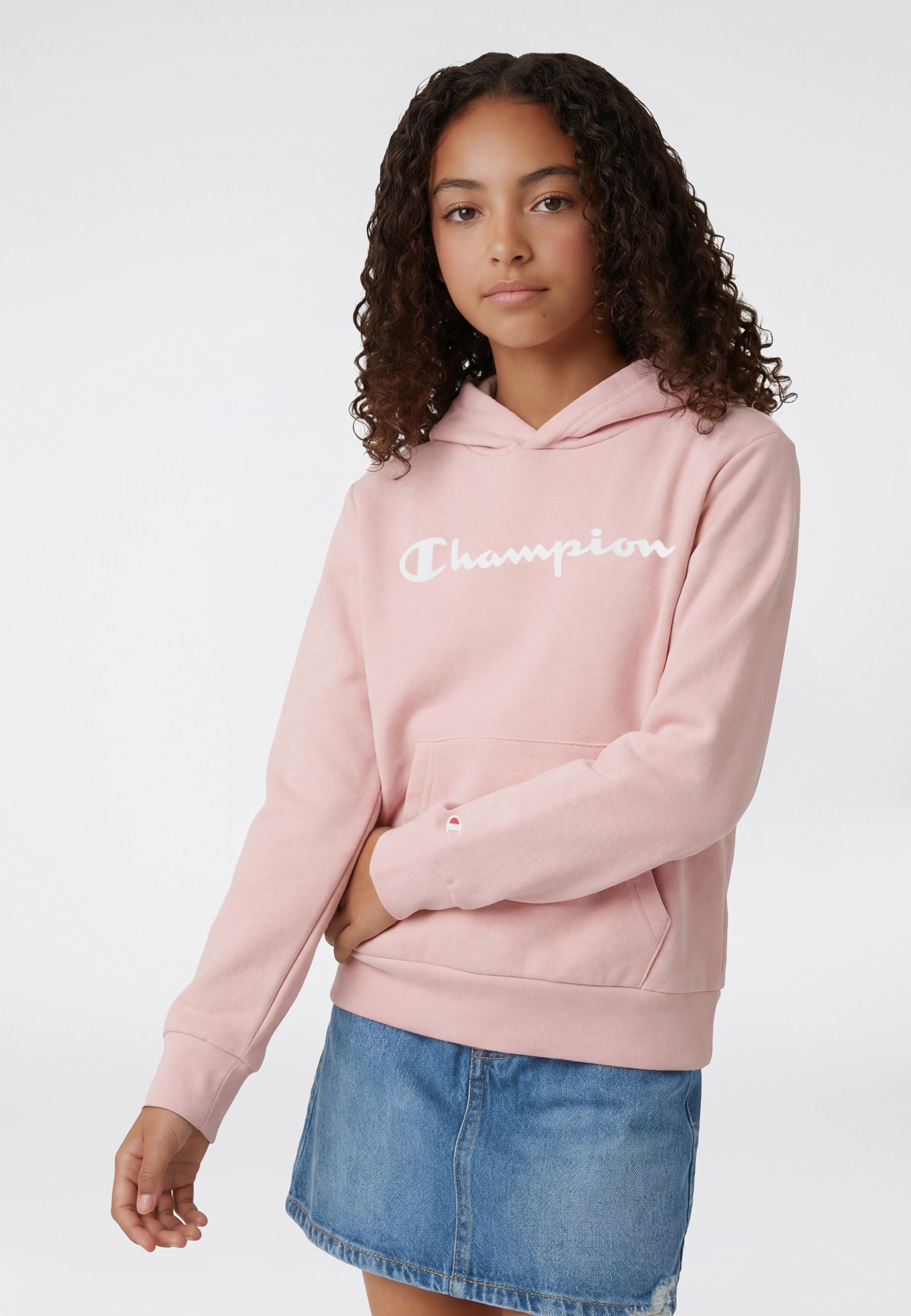 Champion Kapuzensweatshirt »ICONS CONTRAST Terry Hoodie«, für Kinder, sportlicher Stil, aus Baumwolle und Polyester
