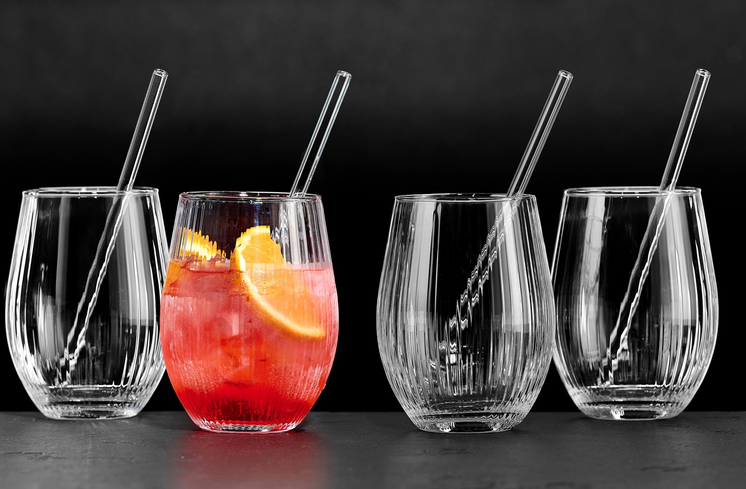Ritzenhoff & Breker Gläser-Set "Spritz, Longdrinkglas" inkl. Glas-Trinkhalme, 590 ml, spülmaschinenfest