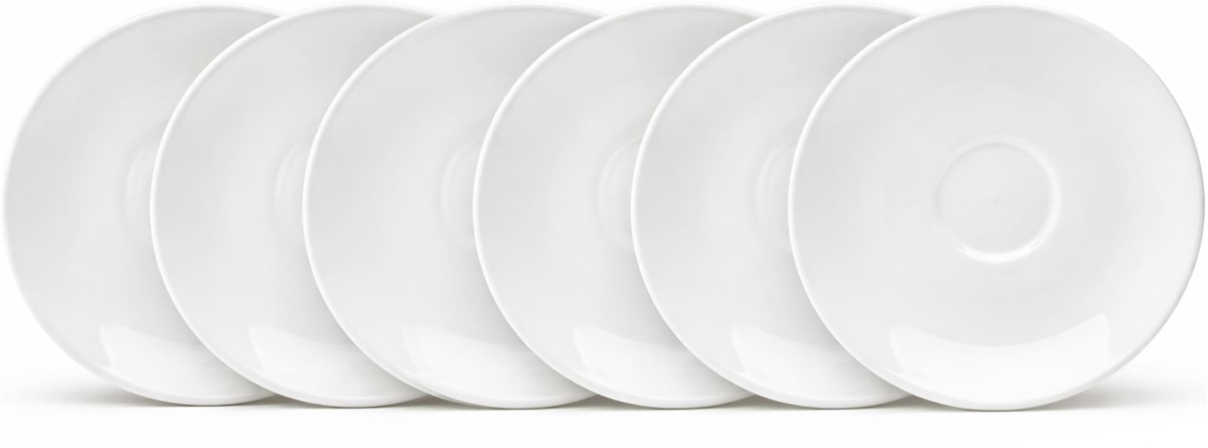 van Well Untertasse "Malmö Kaffee-Untertasse 14,5 cm, 6 Stück" Teller Set, Steingut, spülmaschinen-/mikrowellengeeignet