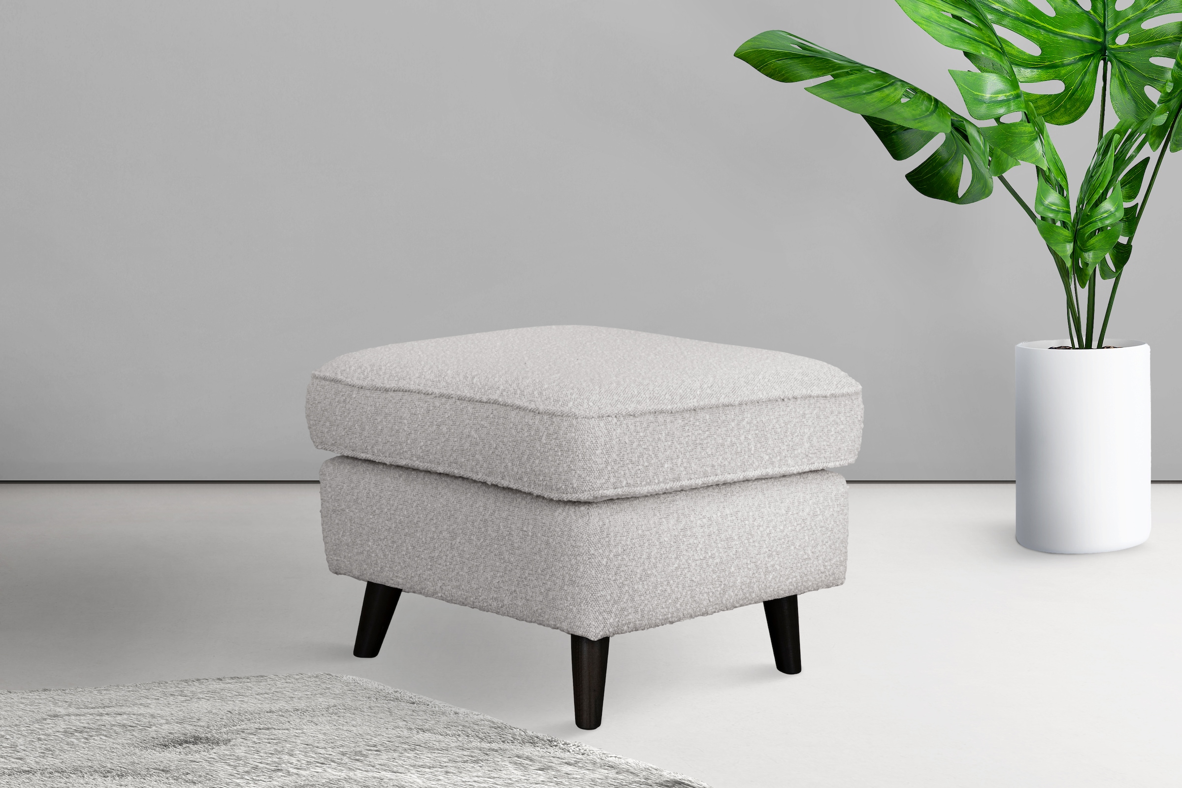 Home affaire Polsterhocker »Polsterhocker CHISTELLE, auch in Bouclé«, mit Wellenunterfederung, Maße: B/TH: 57/57/46 cm