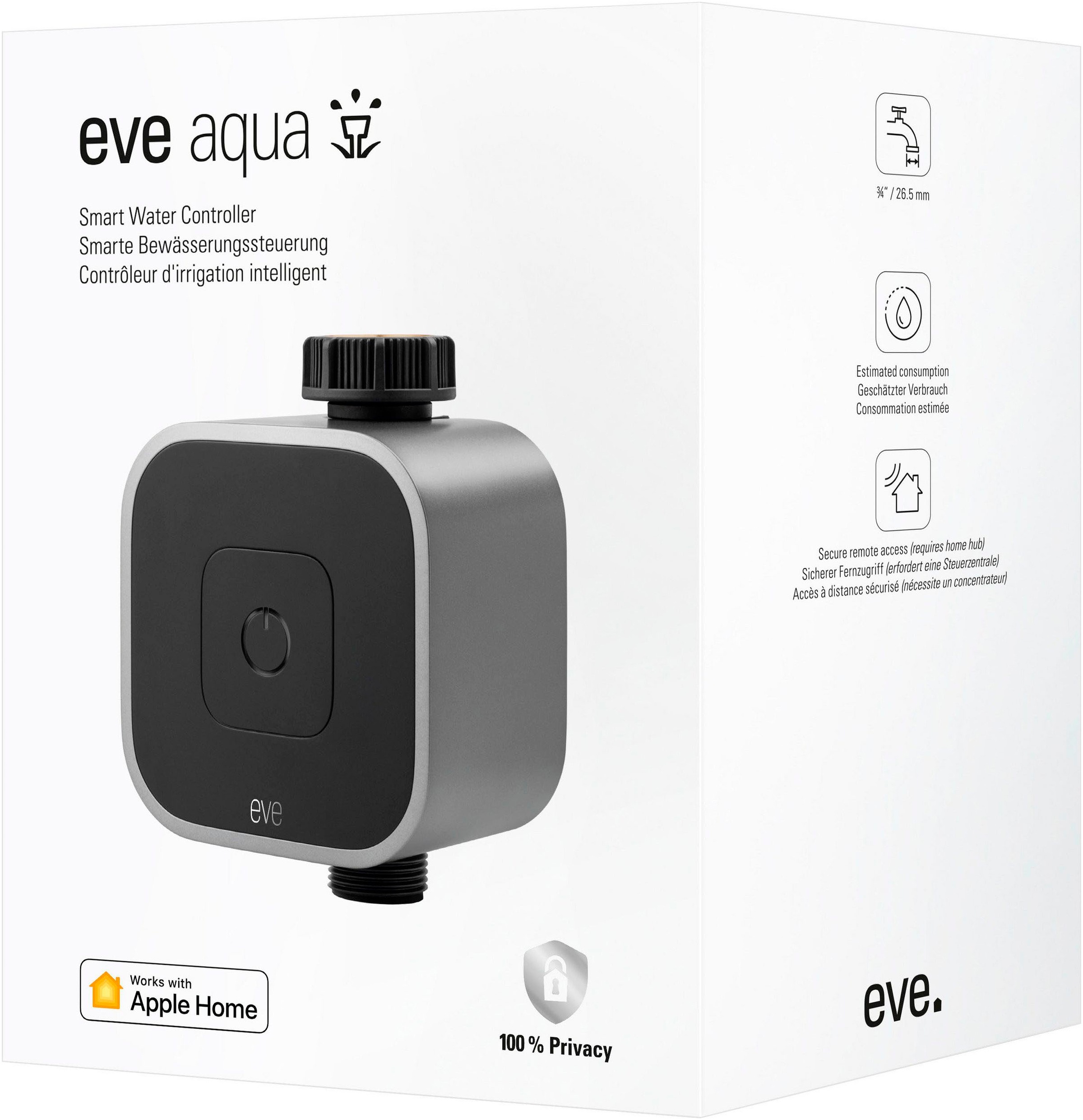 EVE Bewässerungscomputer »Aqua (HomeKit) + Schlauchverbinder 2-Wege-Verteiler«, (Packung)