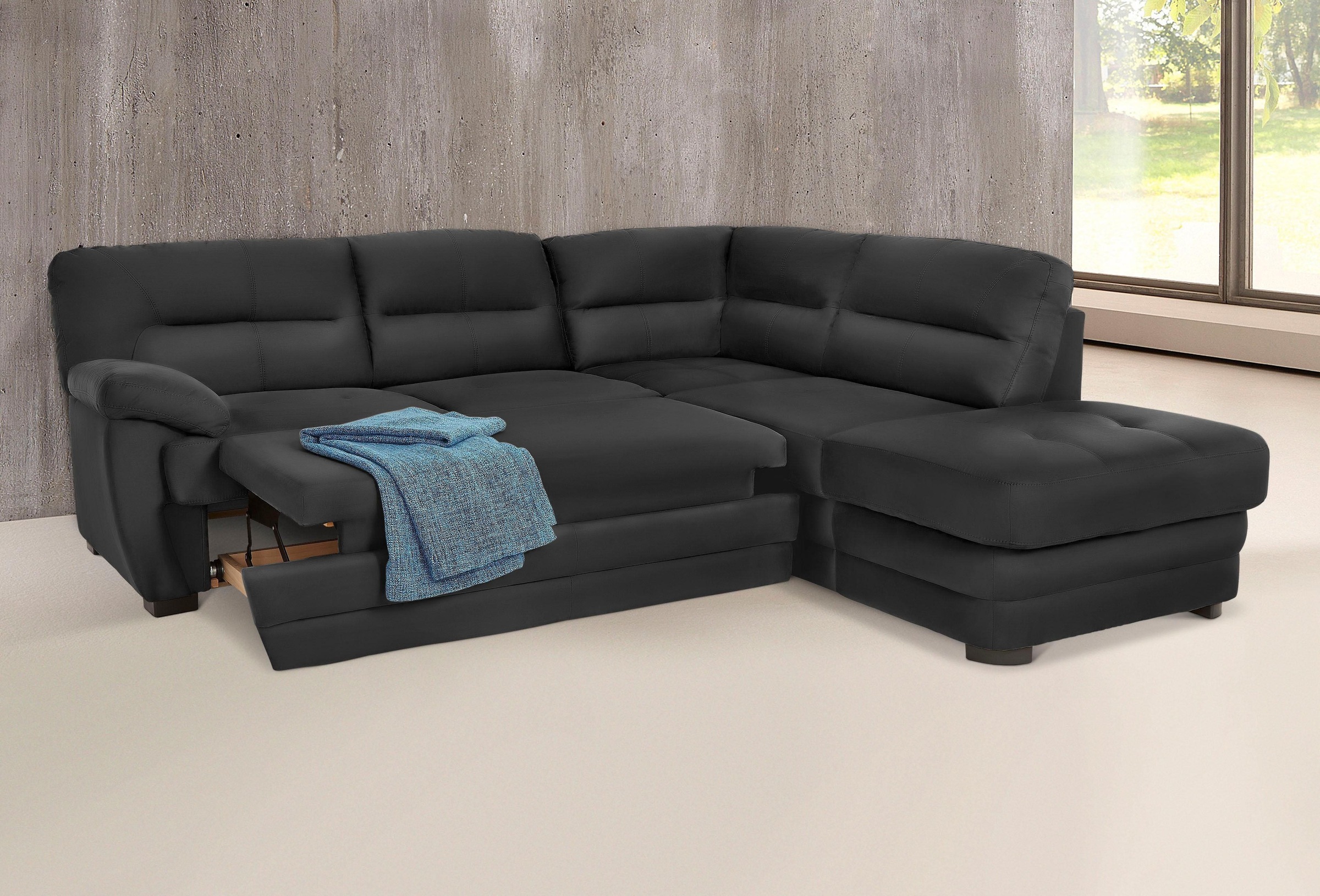 COTTA Polstergarnitur »Royale L-Form«, (Set), Set bestehend aus: Ecksofa & Hocker