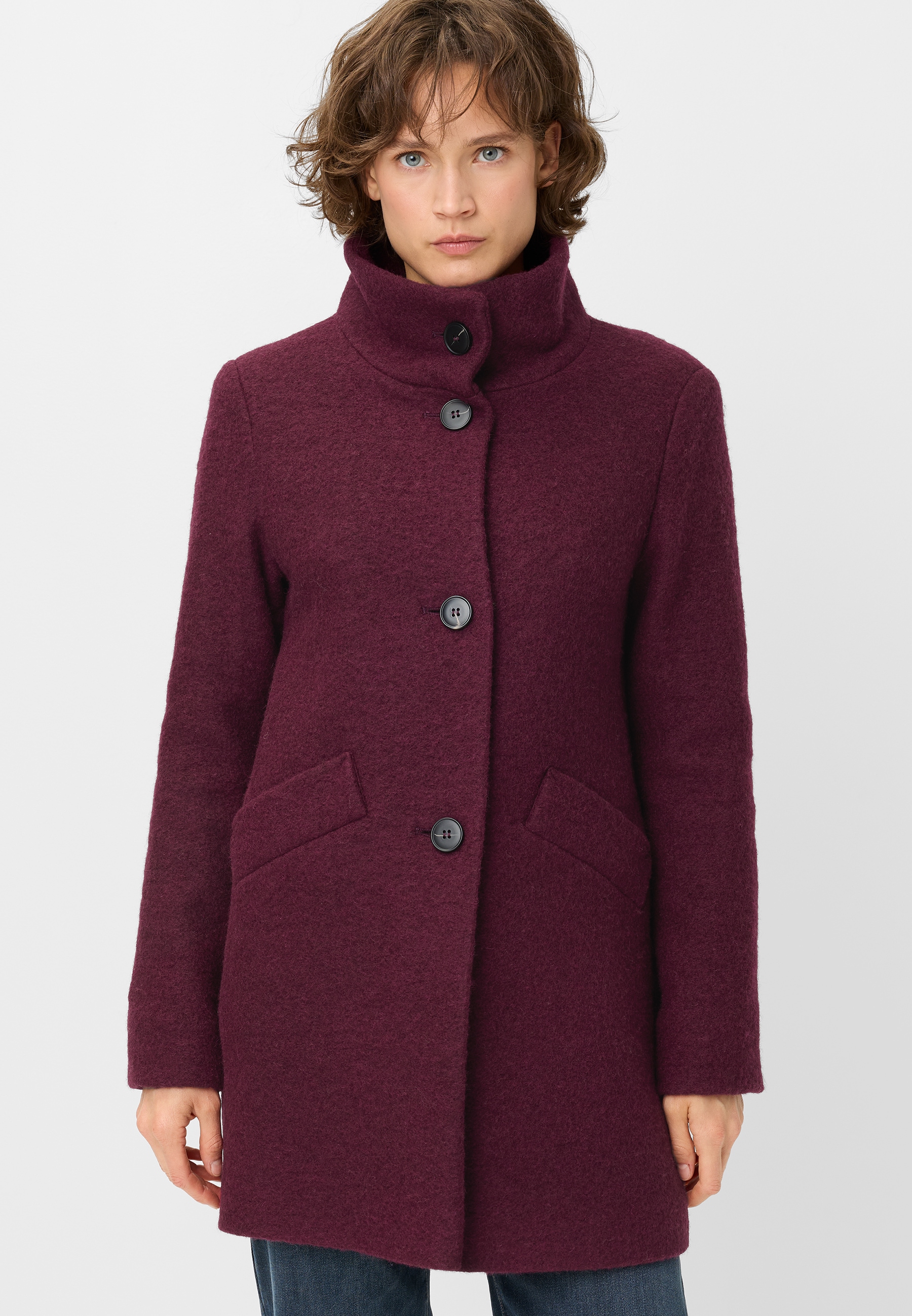 Fuchs Schmitt Wollmantel Stehkragen, Regular Fit, Wollmix