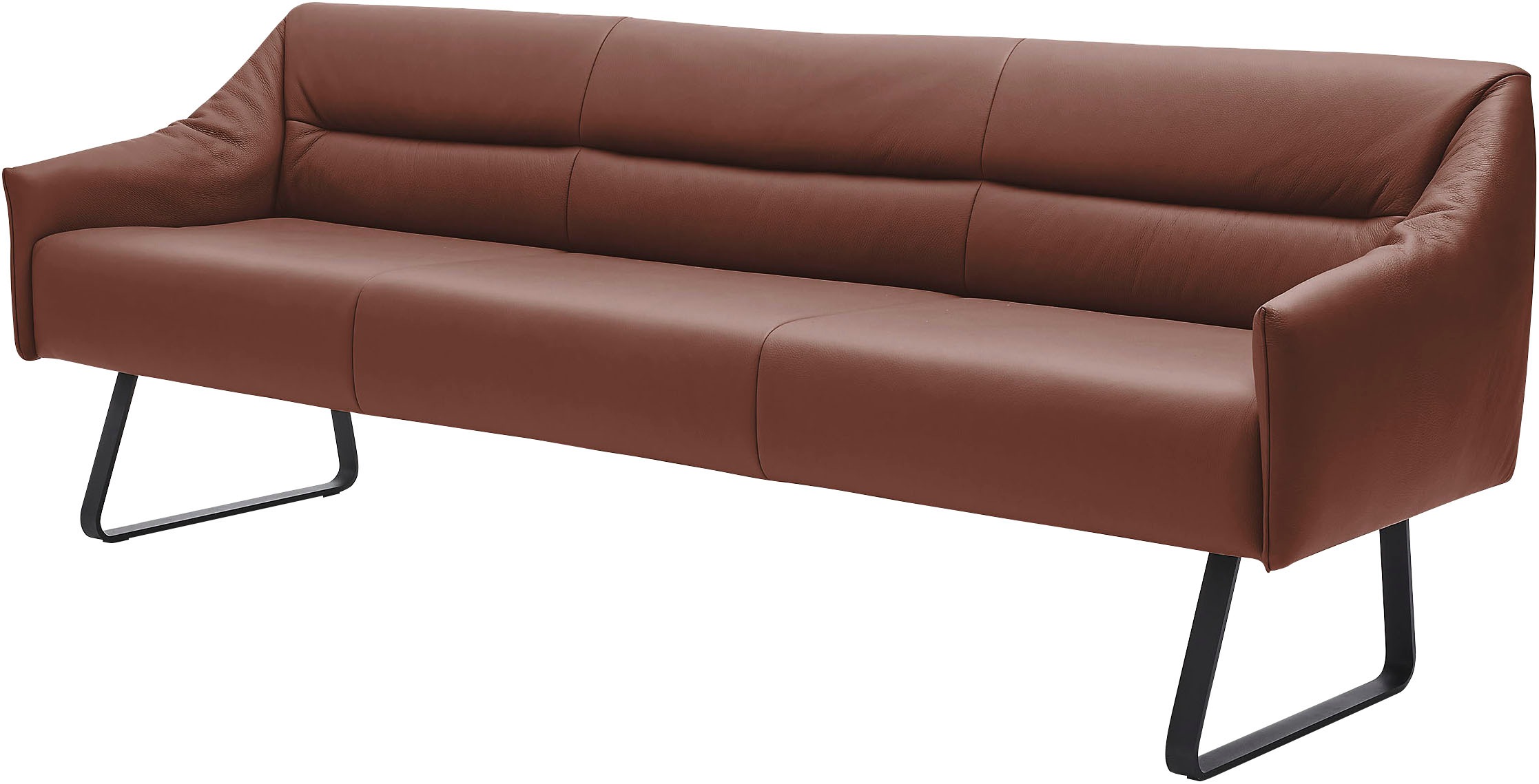 Essbank MUSTERRING "JustB SP500", braun (chestnut), B:232cm H:86cm T:70cm, Sitzbänke, Essbank, Metallkufe schwarz, verschiedene Farben, Breite 220 oder 250 cm 3