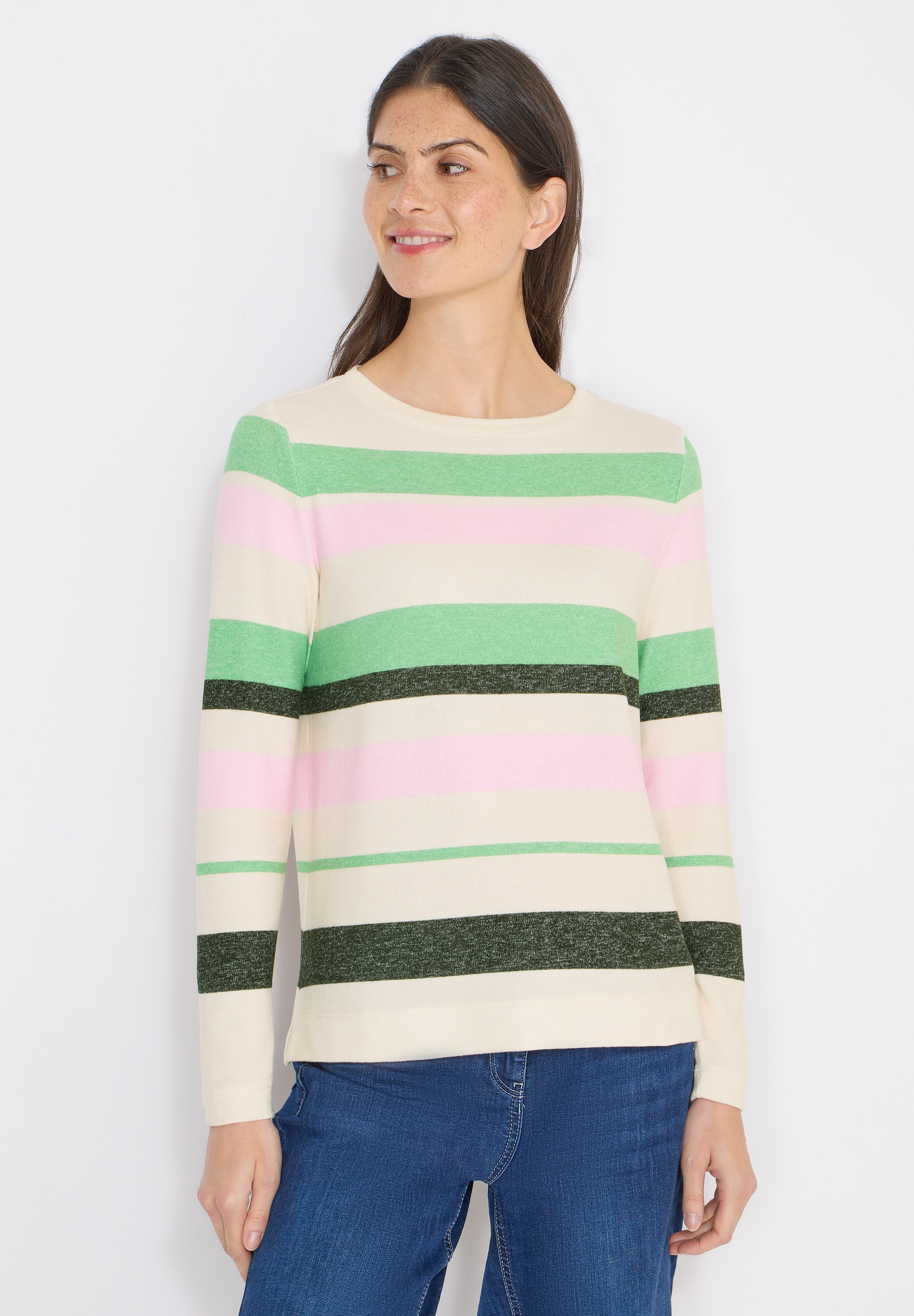 Cecil Langarmshirt aus strecthigem Viskosematerial günstig online kaufen