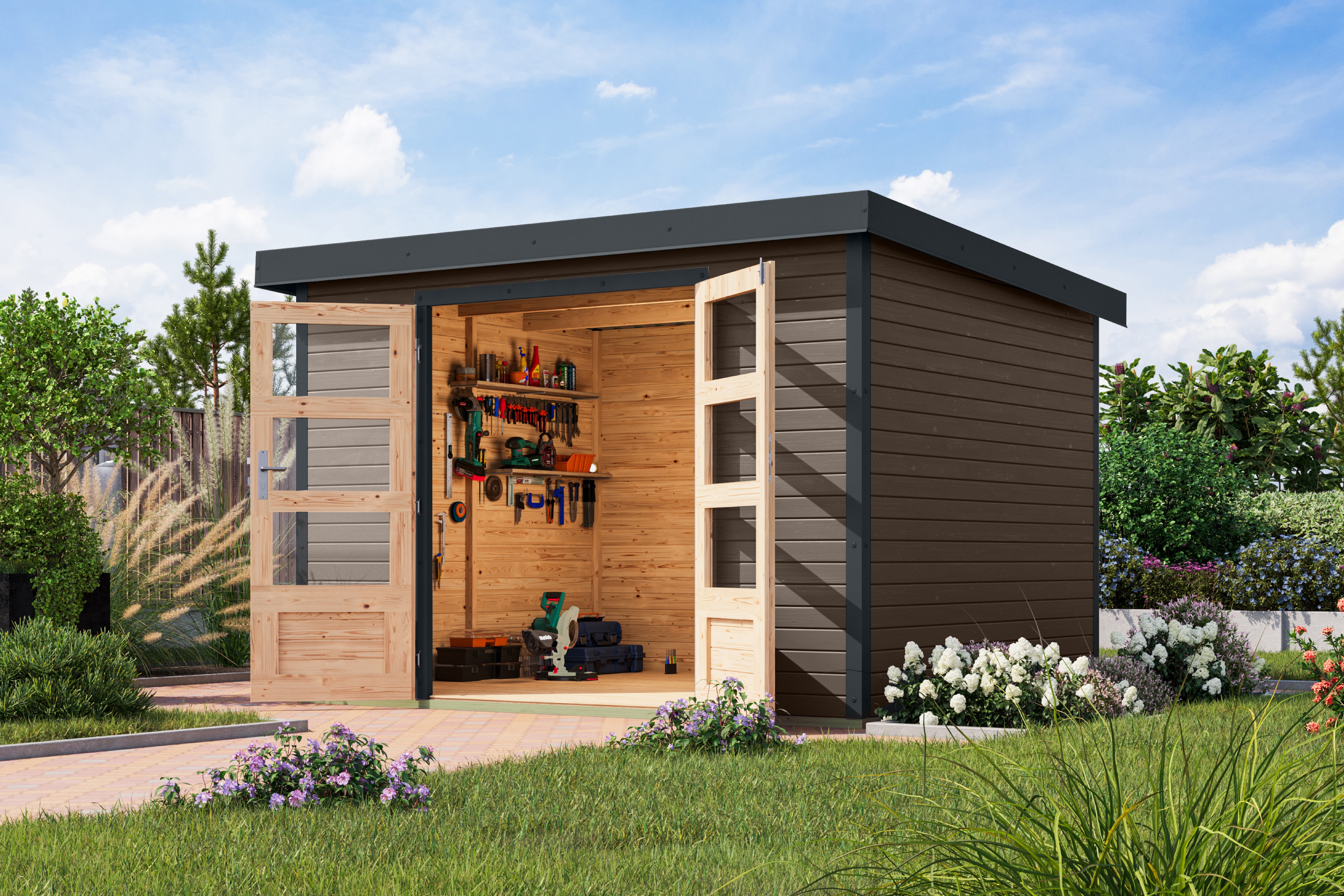 Karibu Gartenhaus "Jupiterino 5, in verschiedenen Farben"