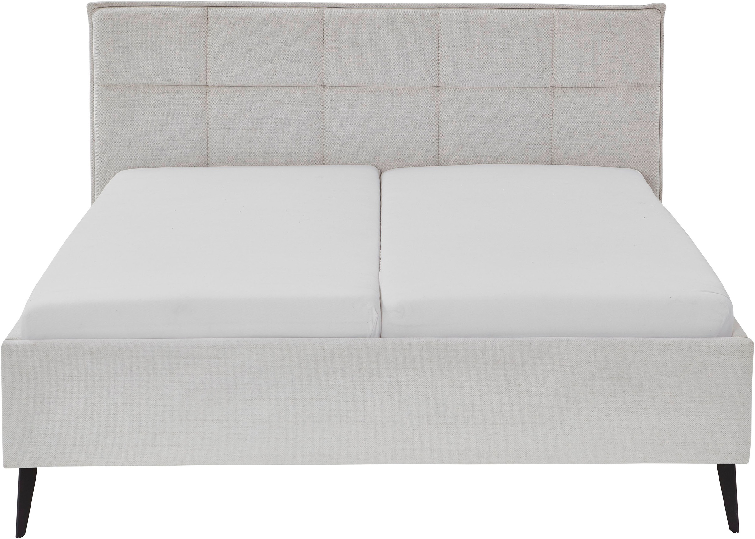 Polsterbett MEISE.MÖBEL "Paulo wahlweise mit Bettkasten, erhältlich in den Breiten 160 & 180cm", beige, B:202cm H:120cm L:213cm, Betten, Polsterbett, wahlweise mit Holz- oder Metallfuß 6