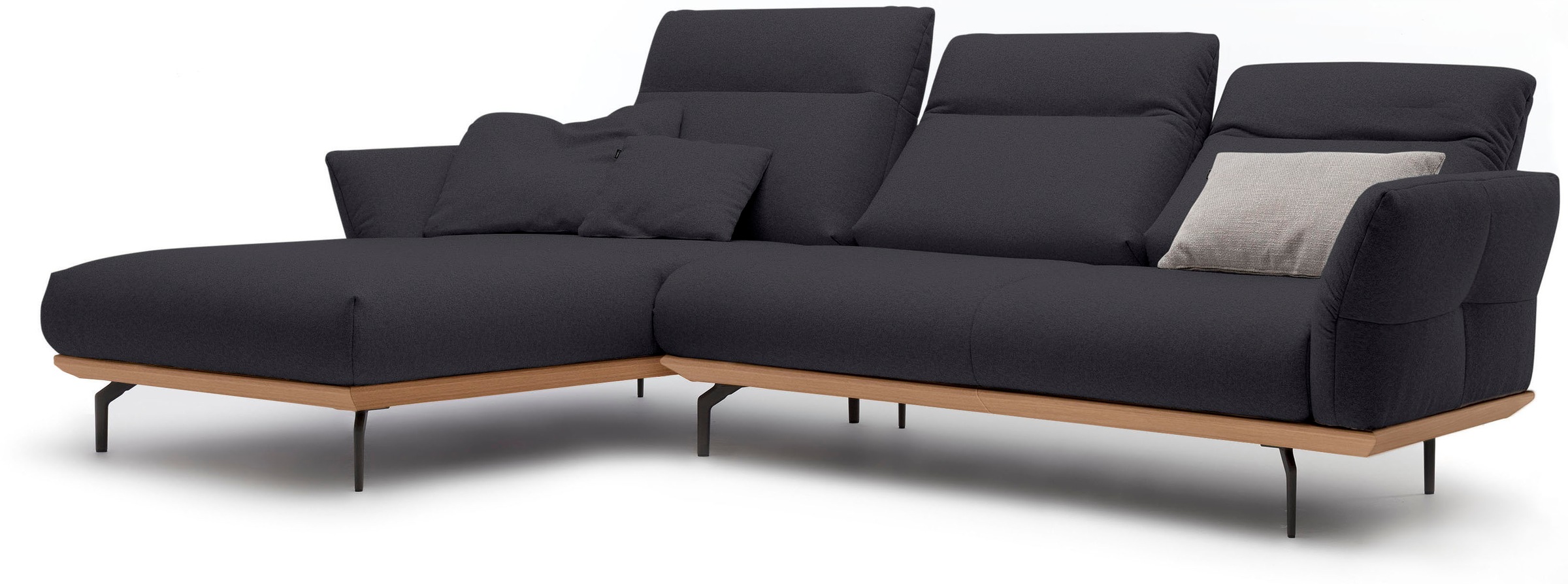 Creation BY ROLF BENZ Ecksofa »CR.460«, Sockel in Eiche, Alugussfüße in umbragrau, Breite 298 cm