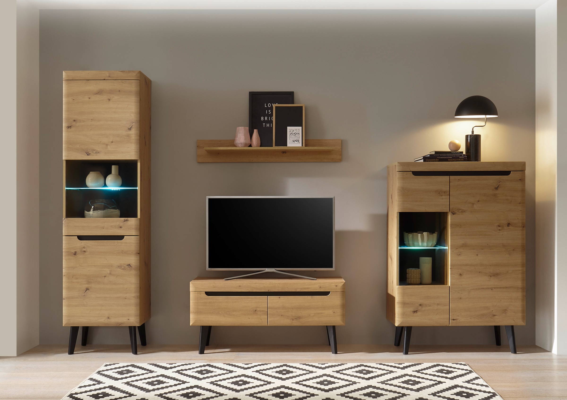 Home affaire Wohnwand "Torge, Anbauwand, Schrankwand, Mediawand, Wohnzimmer günstig online kaufen