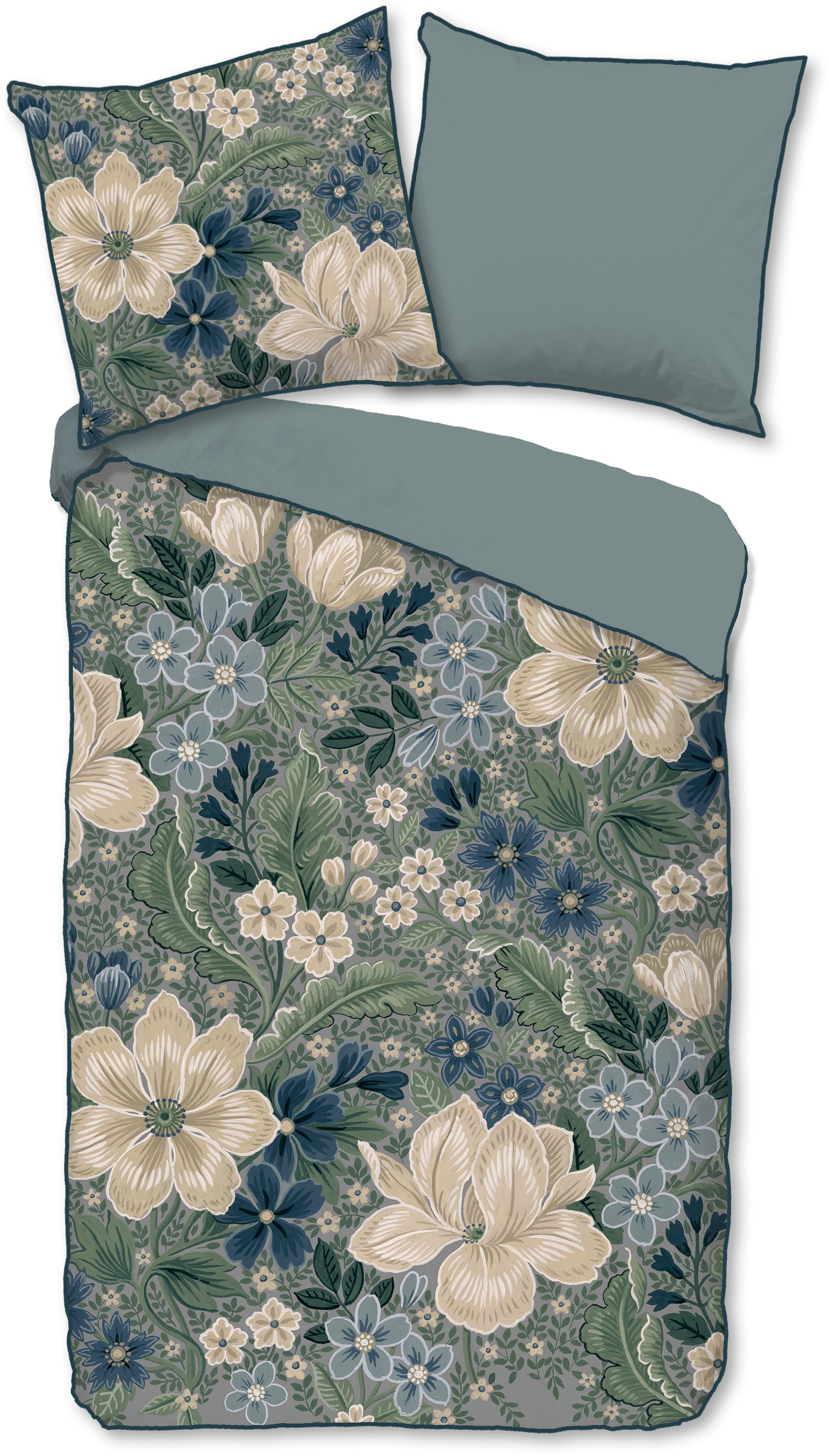 Descanso Wendebettwäsche "Alessia" 2 Stk. tlg. Satin, Reißverschluss, Paspe günstig online kaufen