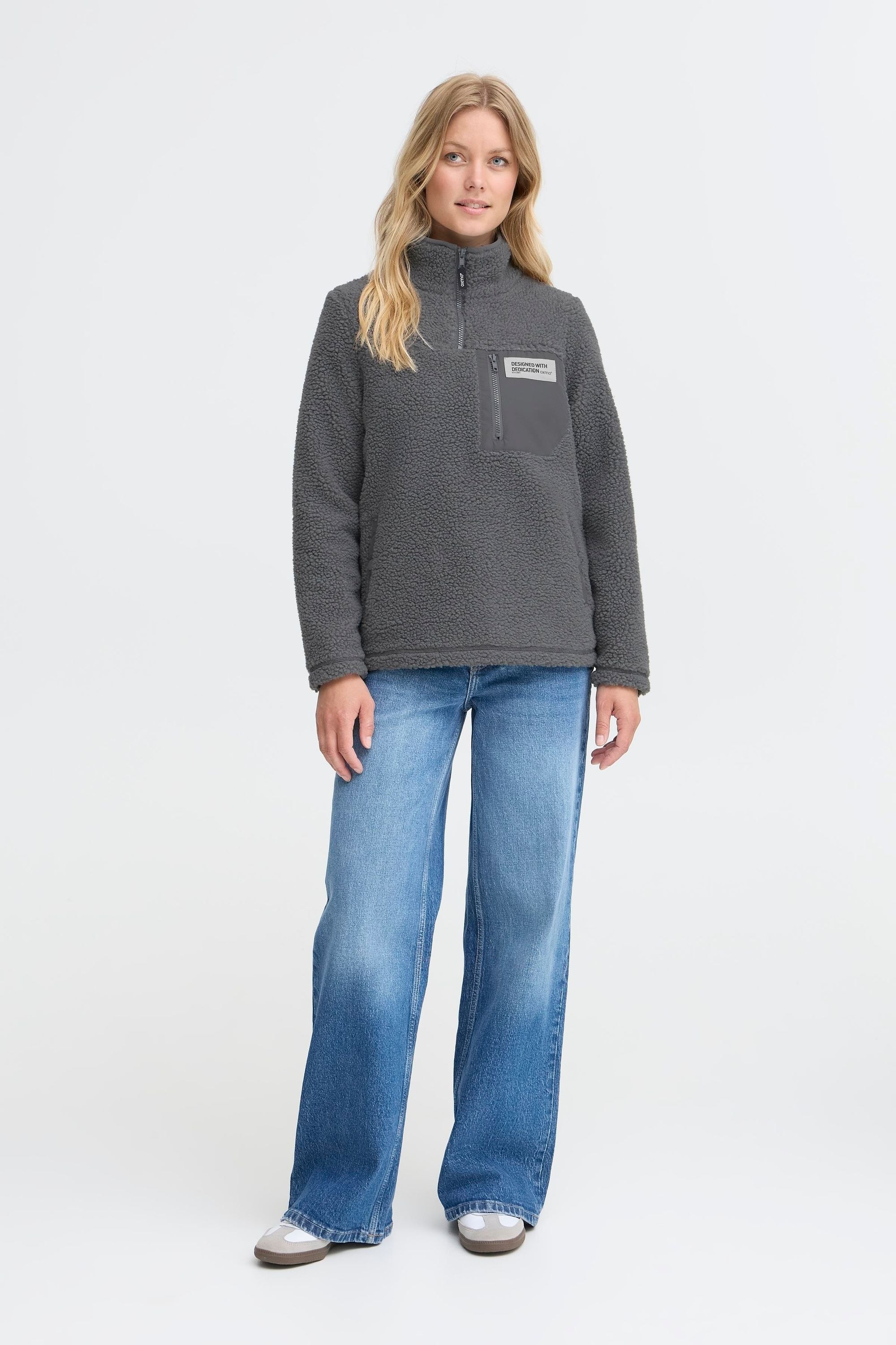 OXMO Plüschjacke »Plüschjacke OXABBY HALFZIP«