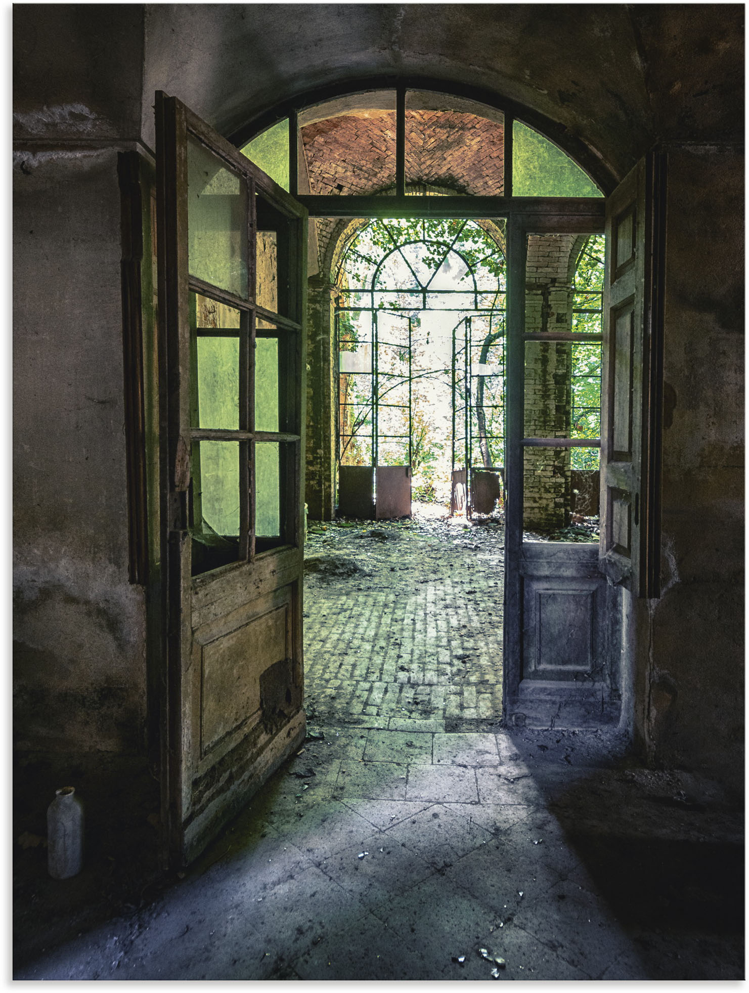 Artland Wandbild "Lost Place - alte Tür Fenster" Fenster & Türen 1 Stk. tlg. als Alubild, Leinwandbild, Poster in verschied. Größen