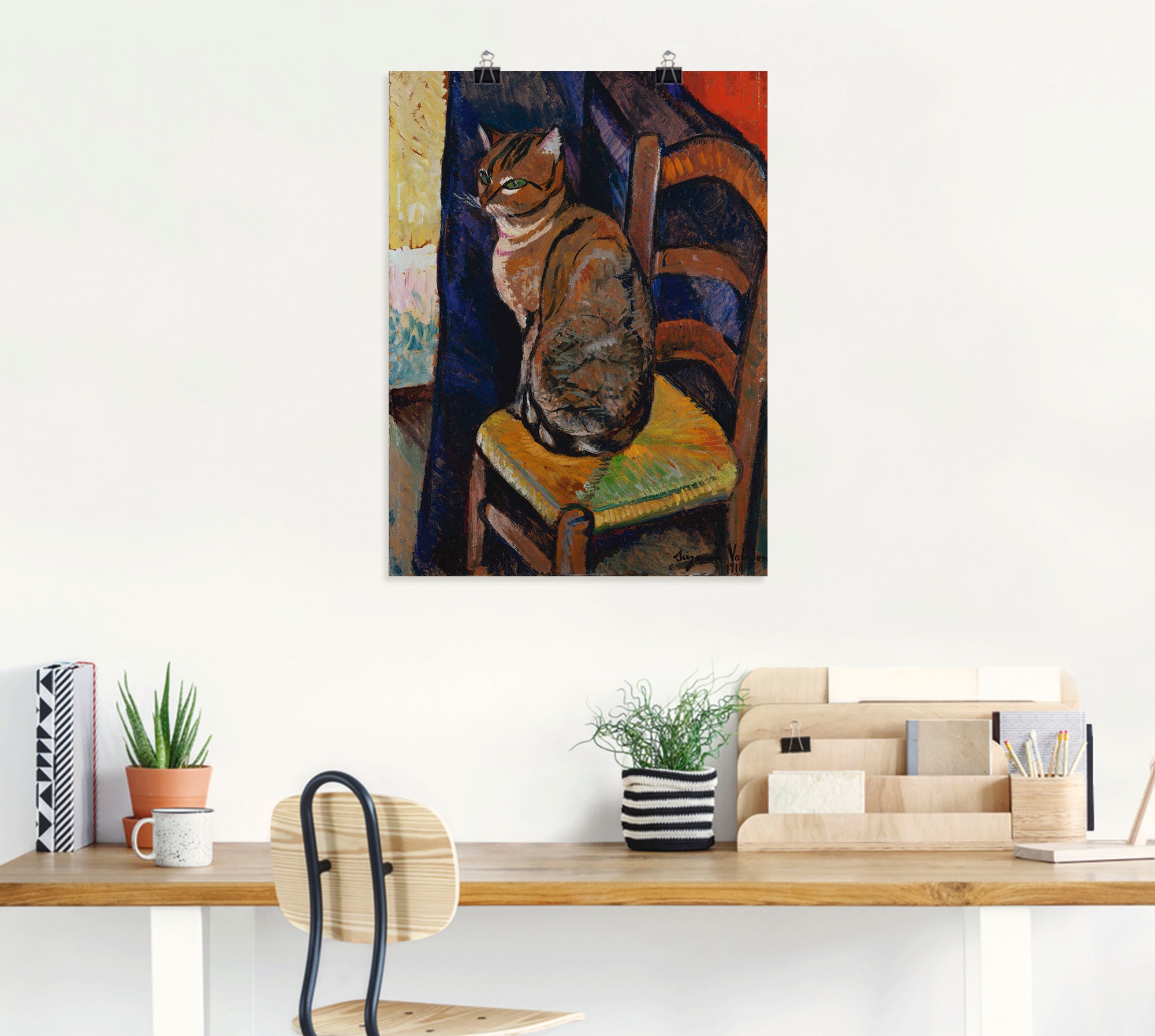 Artland Wandbild "Skizze Stuhl sitzende Katze.", Haustiere, (1 St.), als Le günstig online kaufen