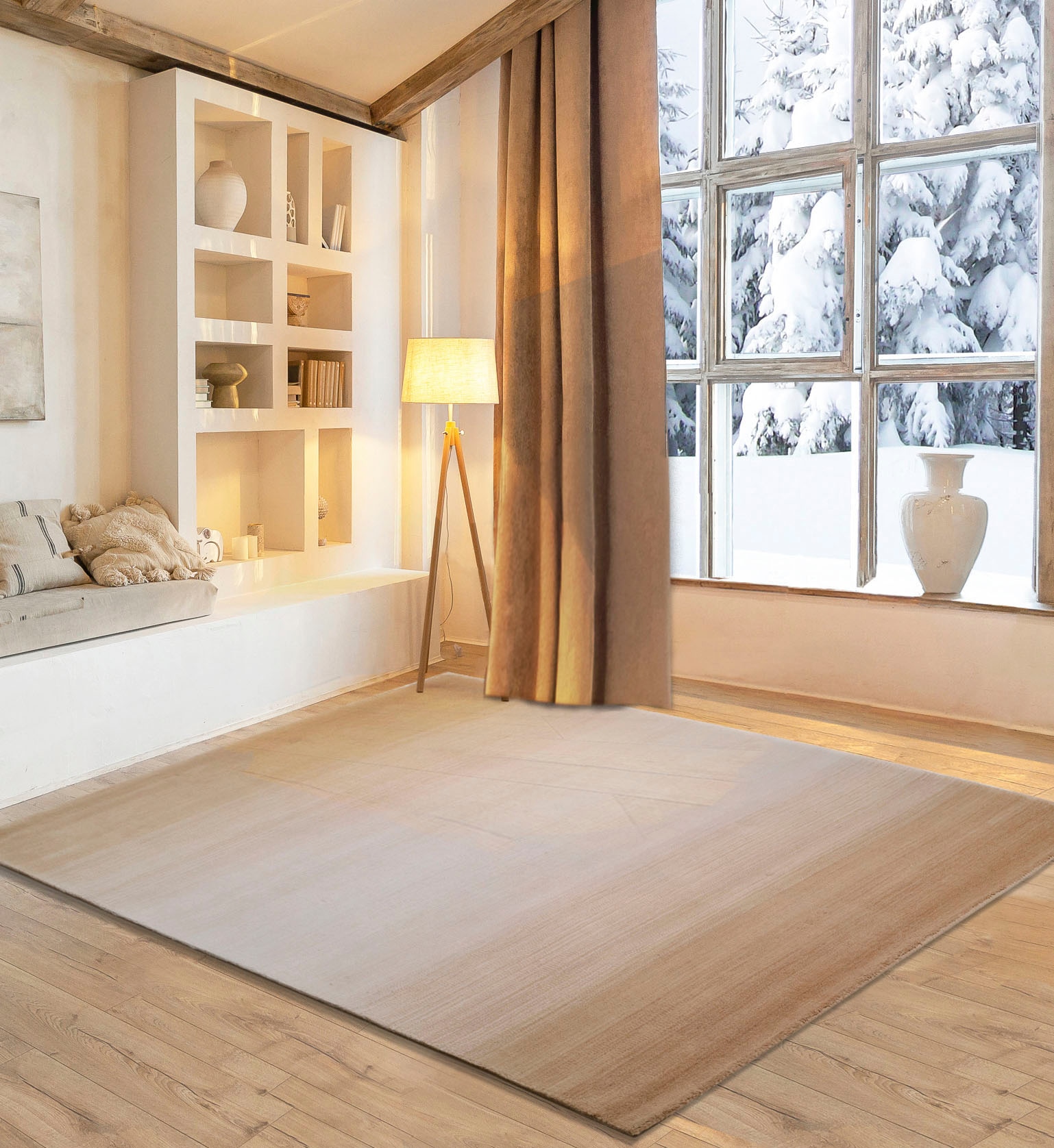 my home Wollteppich "Lessach" rechteckig 14 mm Höhe Handweb Teppich, mit mo günstig online kaufen