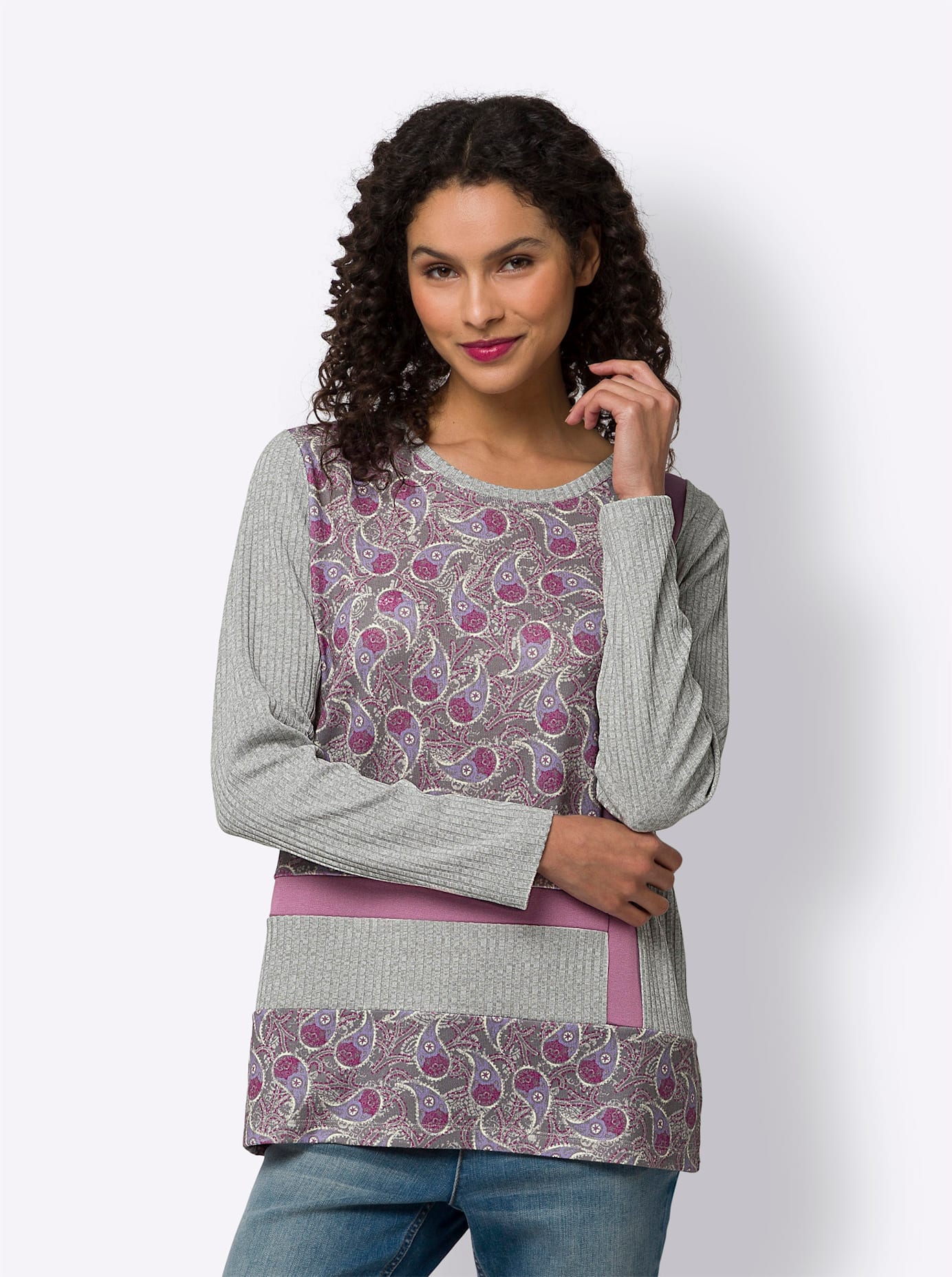 heine Langarmshirt »Druck-Shirt«, (1 tlg.)