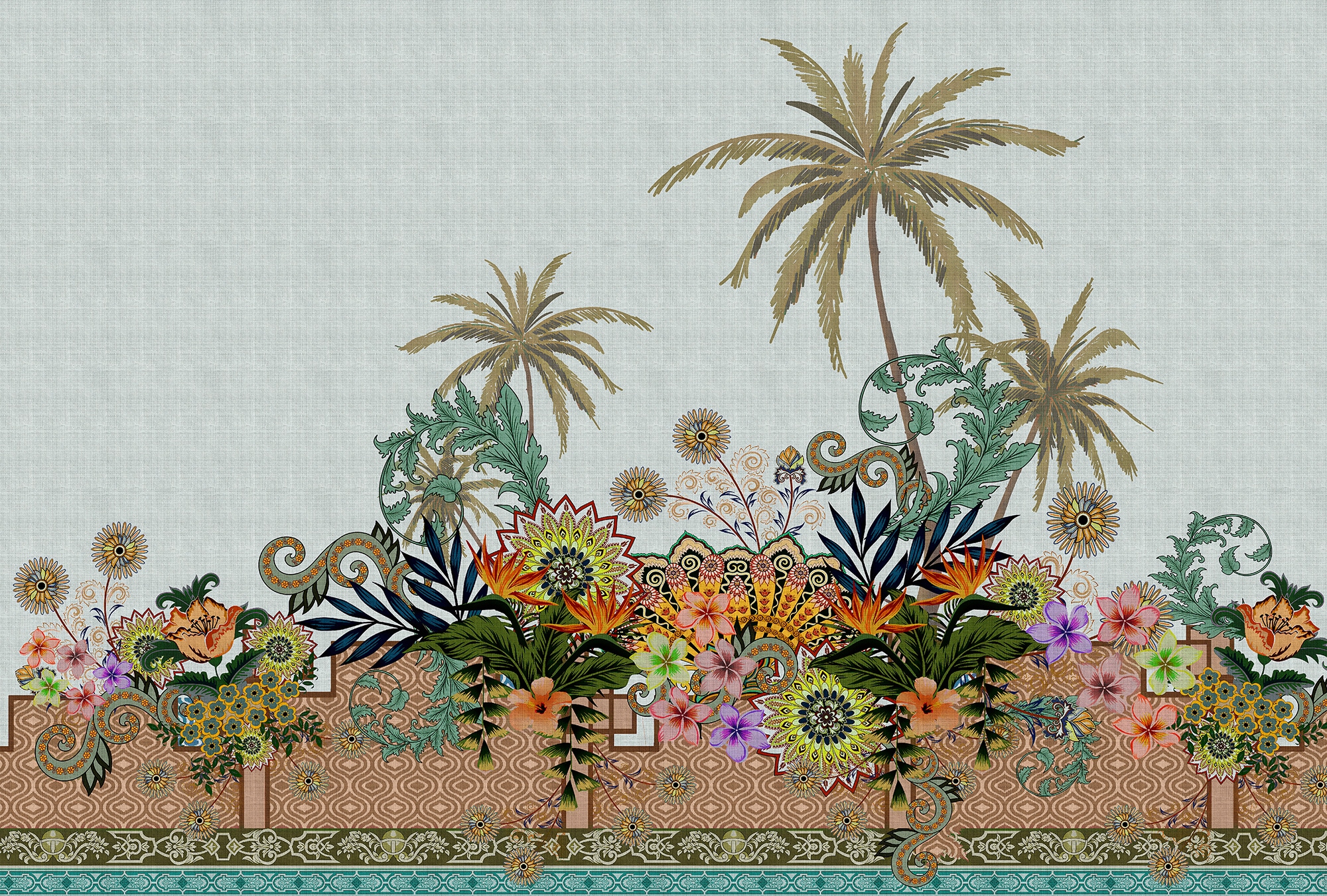 living walls Fototapete "Walls by Patel Oriental Garden" glatt Vlies, Wand