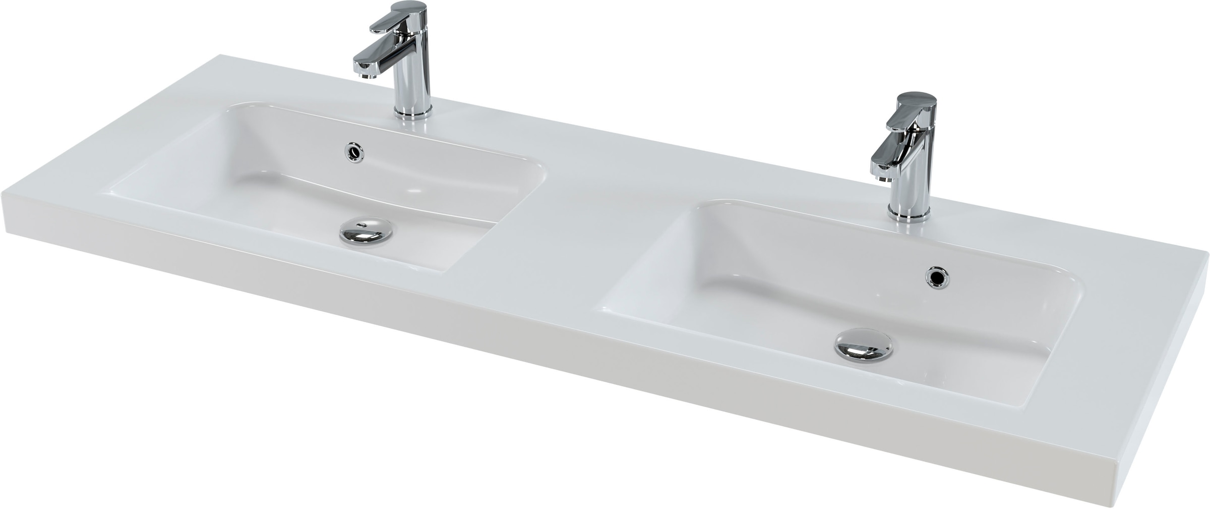 Saphir Badmöbel-Set »Balto 2-teilig Mineralmarmor-Doppelwaschtisch mit LED-Spiegel«, (2 St.), Waschplatz 150 cm breit, 4 Schubladen, inkl. Schubladendämpfer