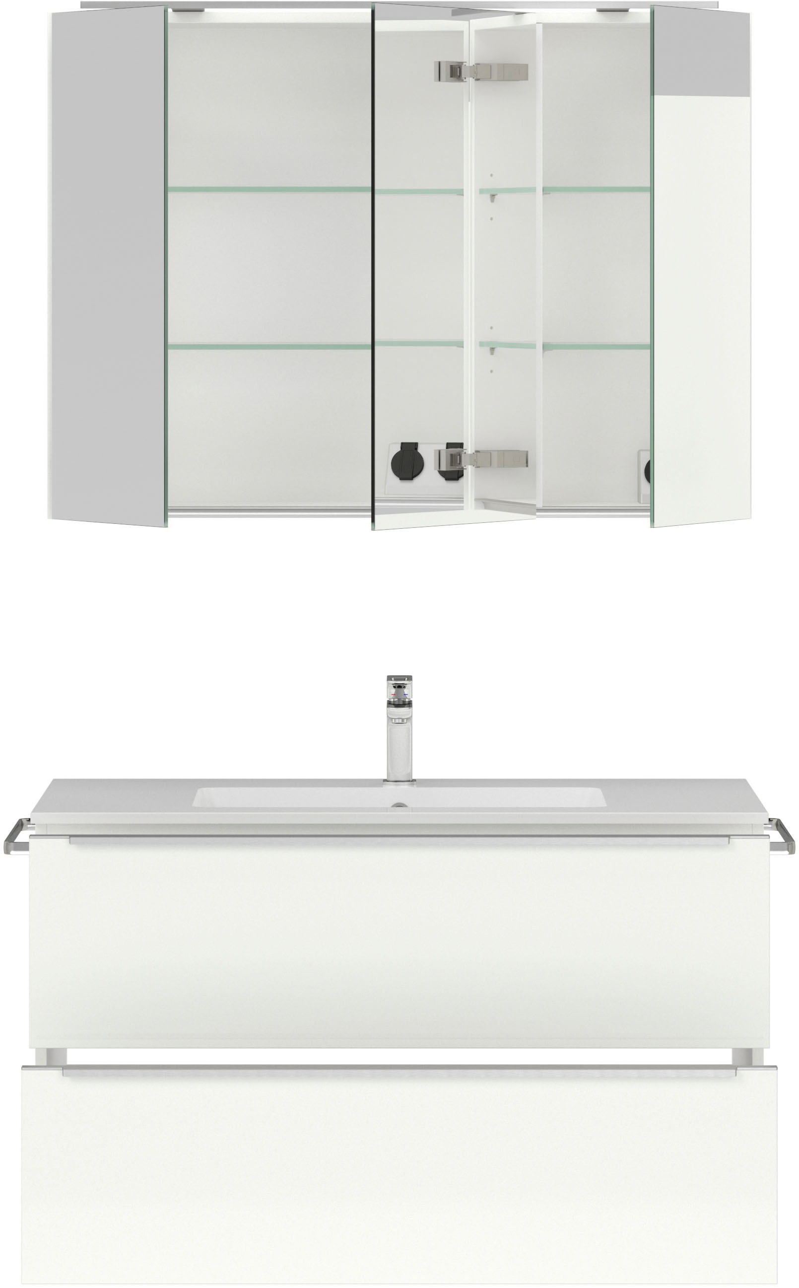 nobilia® Badmöbel-Set »Levere« vormontiert, mit Soft-Close, 2 Stk. tlg.