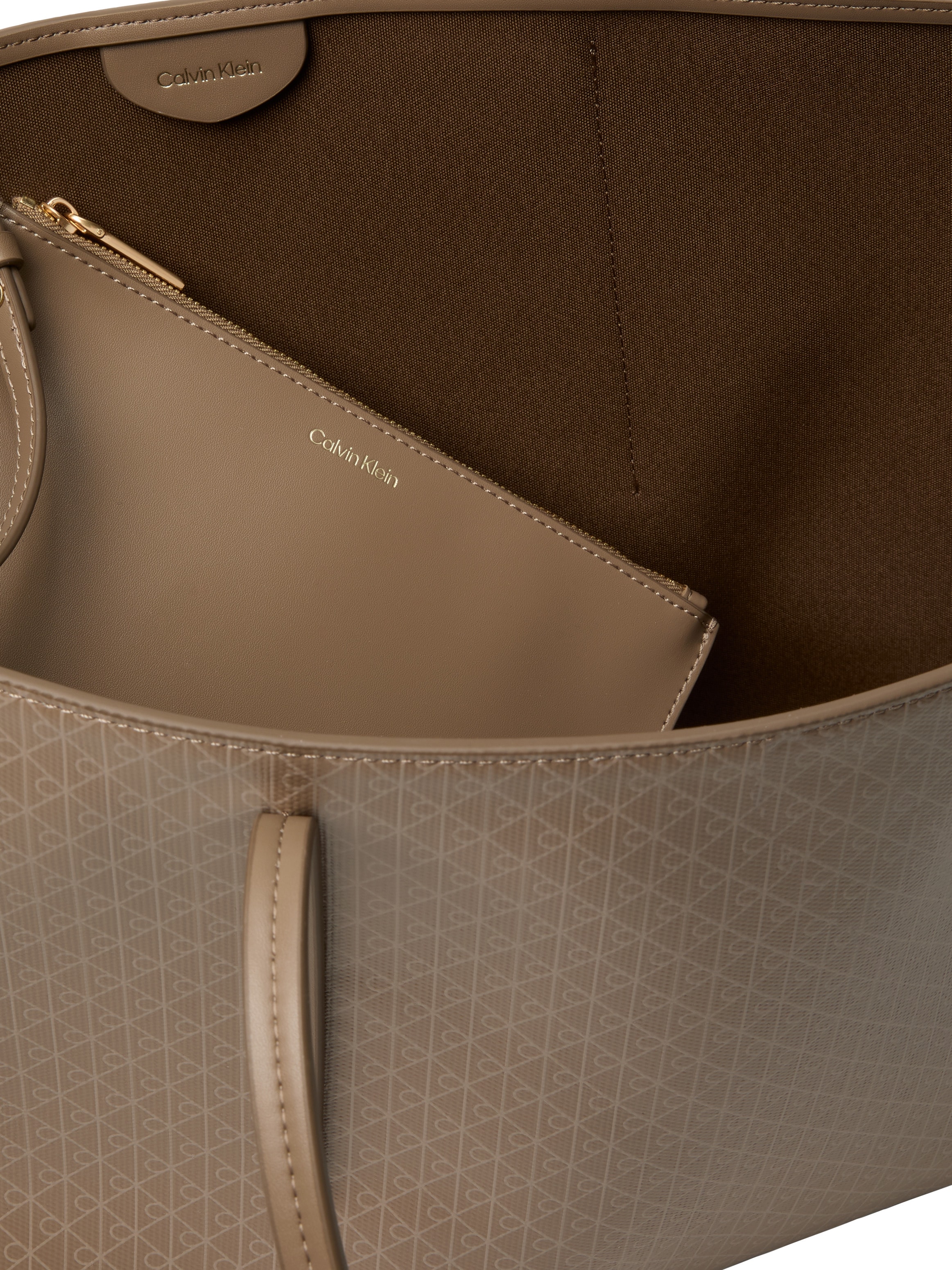 Calvin Klein Henkeltasche »AOP TOTE W/ POUCH ON STRAP« Umhängetasche, Schultertasche, Set, mit Monogramm-Print