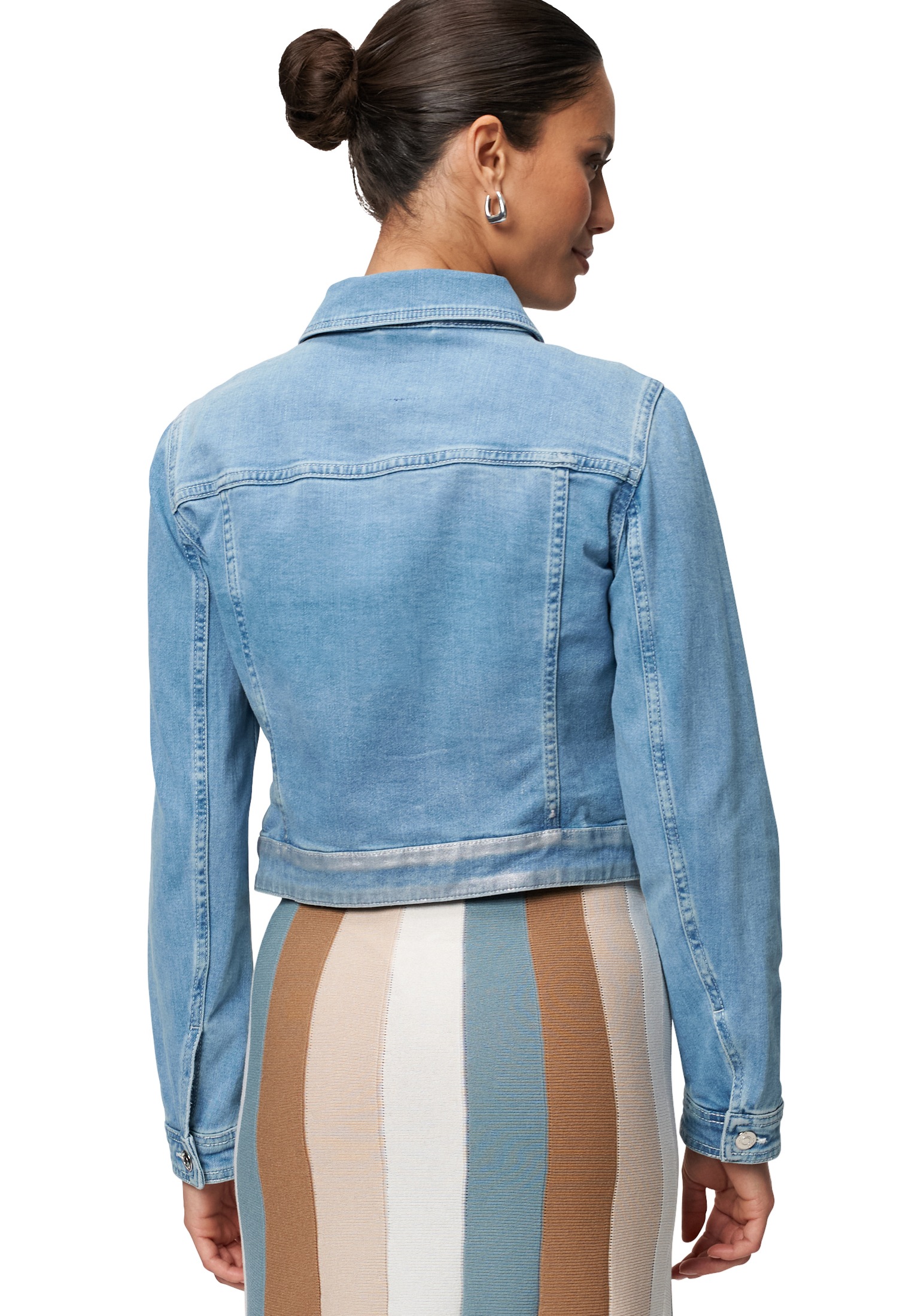 Zero Jackenblazer »zero Jeansjacke blau mit Knopfleiste«, Knopfleiste