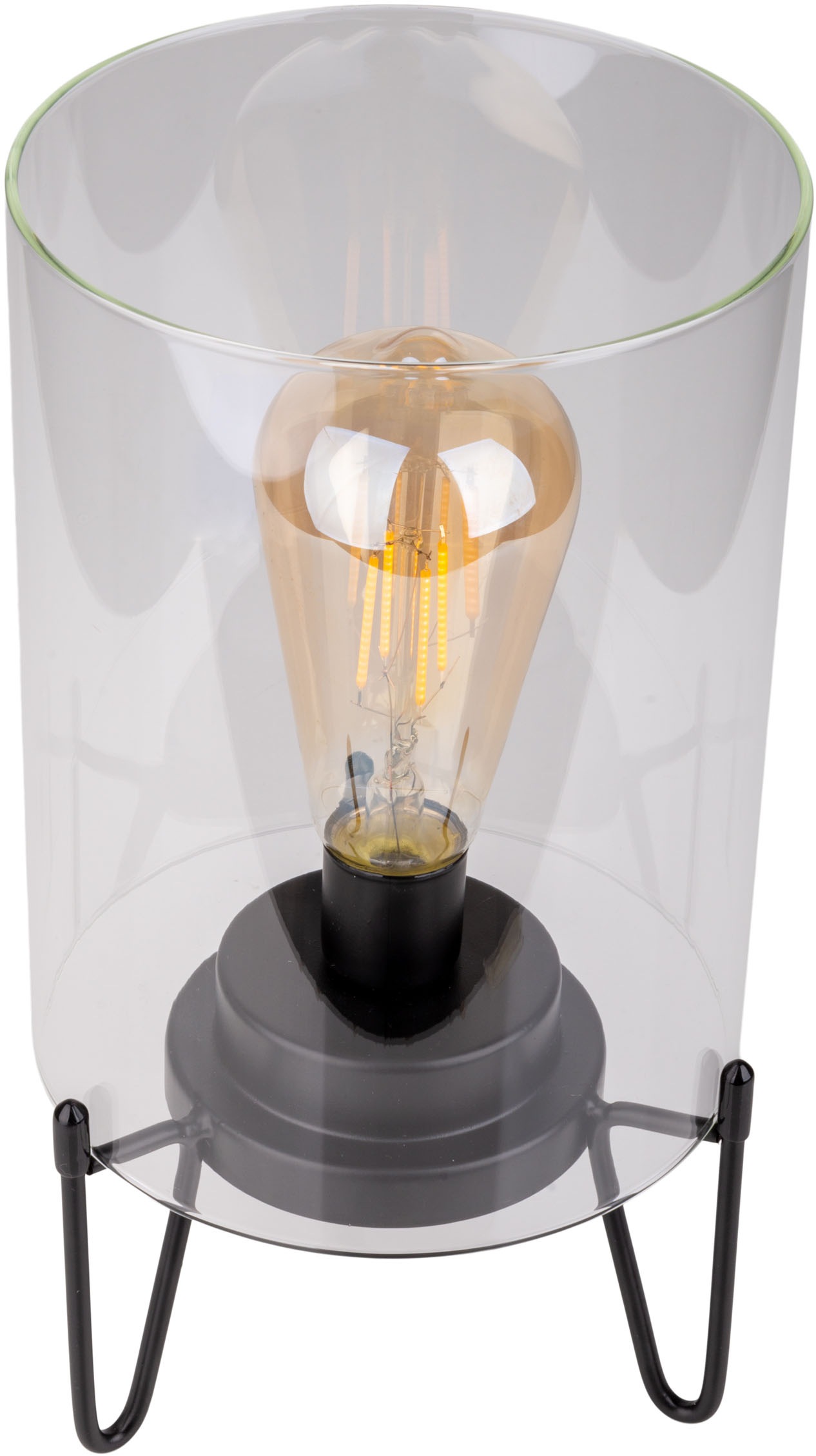 näve LED Außen-Tischleuchte »Lonna« LED-Modul 1 Stk. Warmweiß Glasschirm klar, batteriebetrieben, Timer, Gestell schwarz, H: 28,5cm