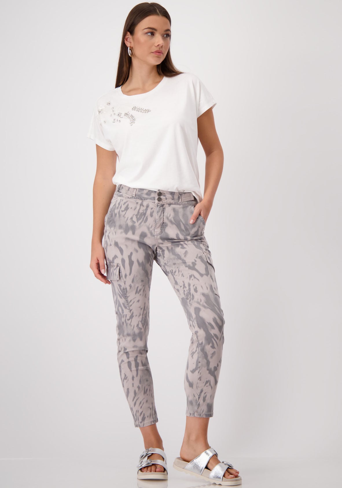 Monari Cargohose, mit Alloverprint