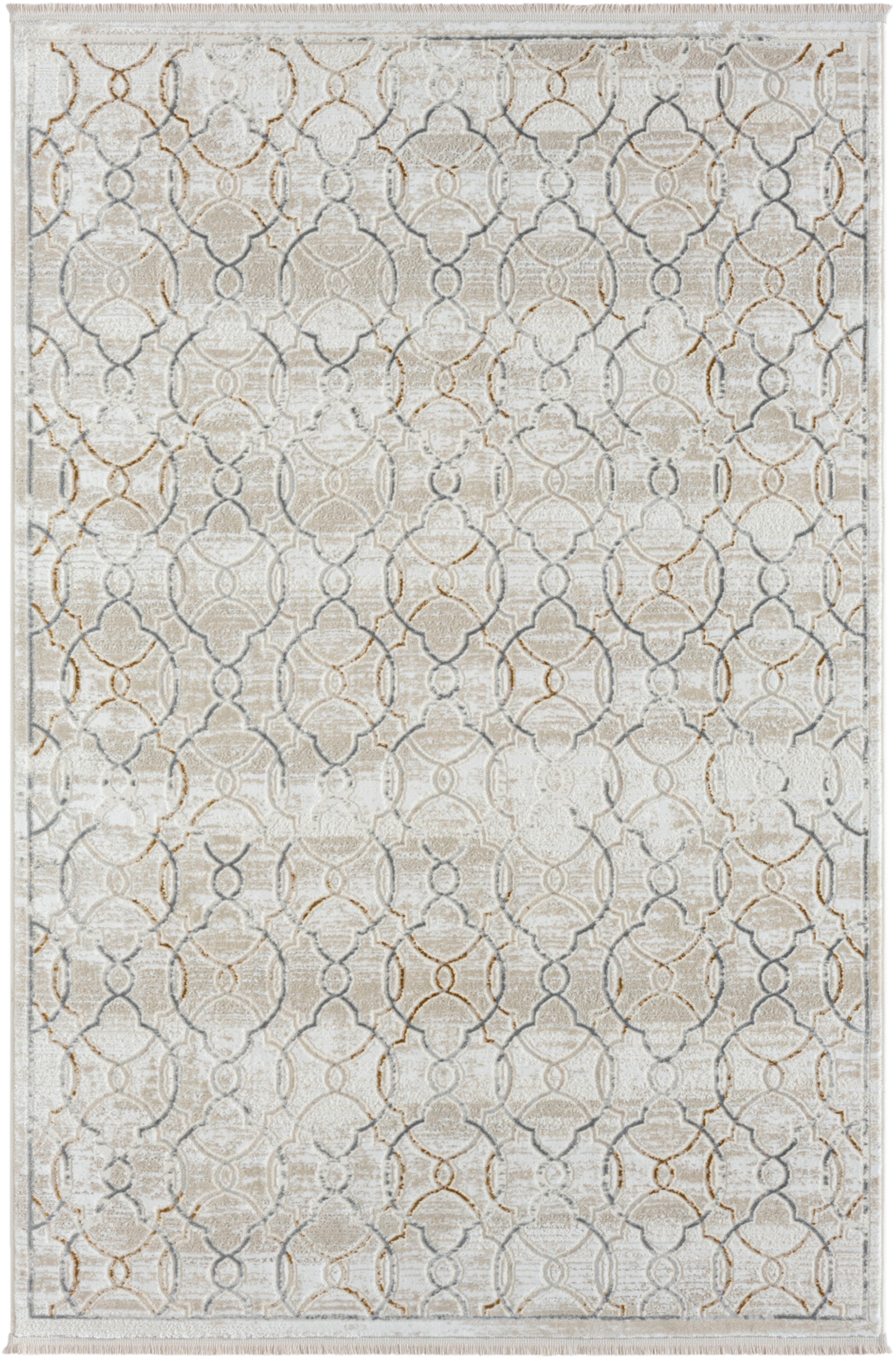Myflair Möbel & Accessoires Teppich »My Floor Lagerräumung«, rechteckig, 10 mm Höhe, Kurzflor, Retro-Style, mit Fransen, besonders weich durch Microfaser