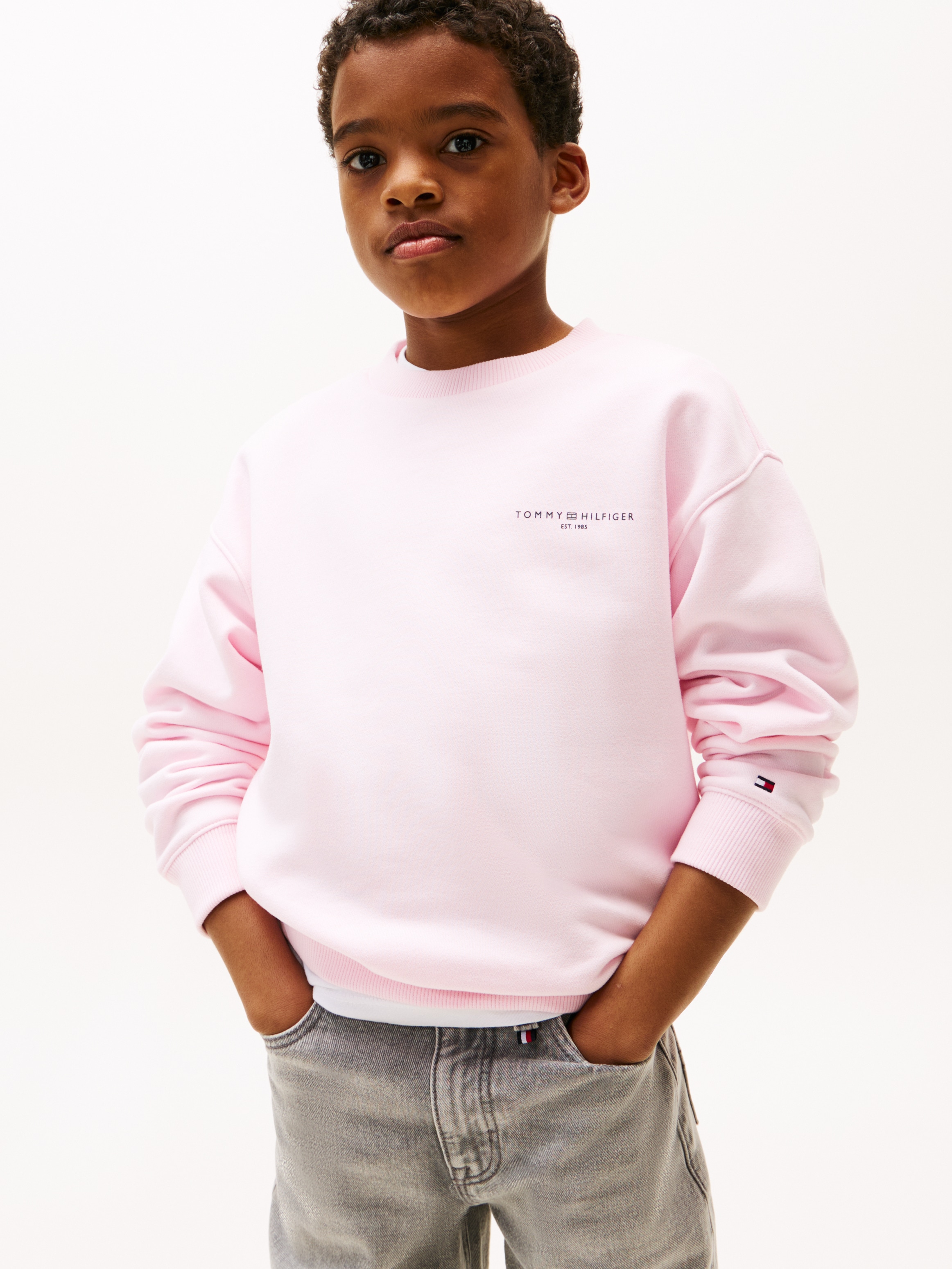 Tommy Hilfiger Sweatshirt »MINI CORP C-NECK SWEATSHIRT«, für Kinder bis 16 Jahre, mit Logo-Stickerei