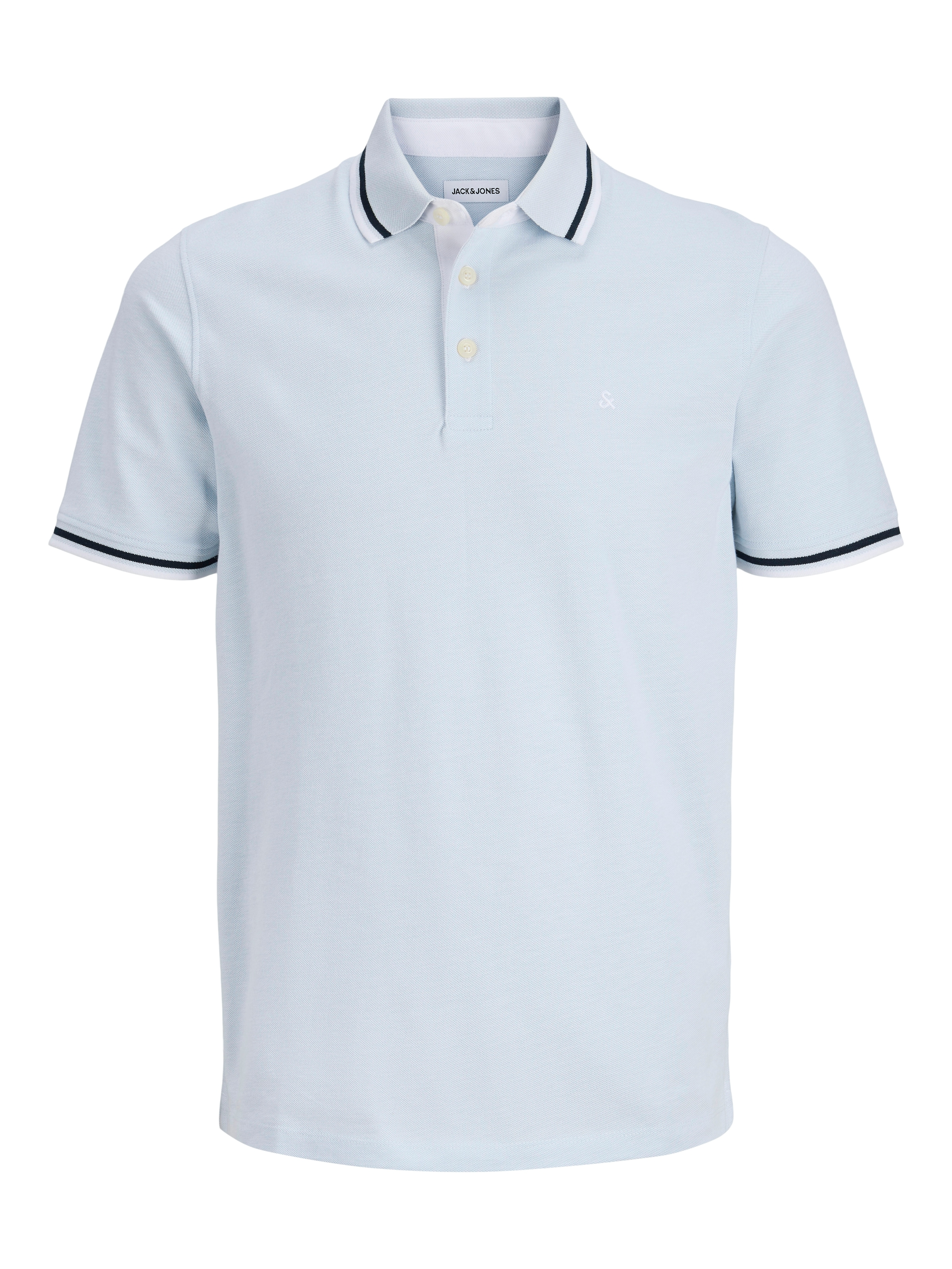 Jack & Jones Poloshirt »JJEPAULOS im Doppelpack mit Logostickerei und Komfort« Packung, 2er-Pack, 2 tlg. unifarben mit Farbeinsatz, modisch, schmal, Baumwolle, Polokragen