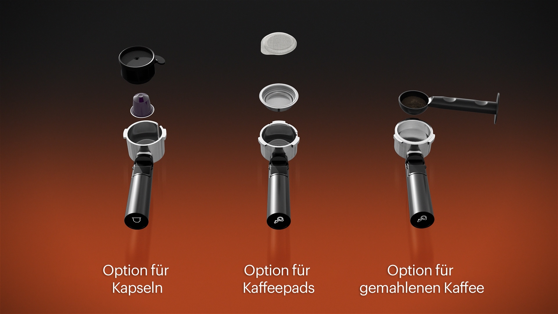 Grundig Siebträgermaschine »KSM 6430«, mit integriertem Milchbehälter, geeignet für Kaffeepads und Kapseln