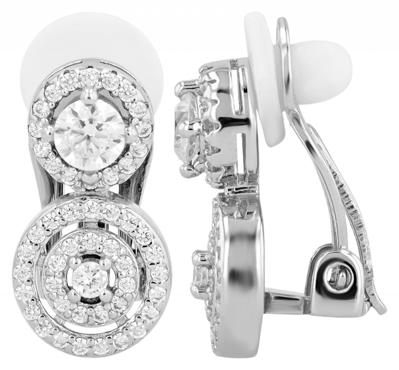 ADELIA ́S Damen Paar Ohrclips "Damen Ohrclips aus 925 Sterling Silber und Zirkonia", Damen, Silber 925 (Sterlingsilber), silber, Silber 925