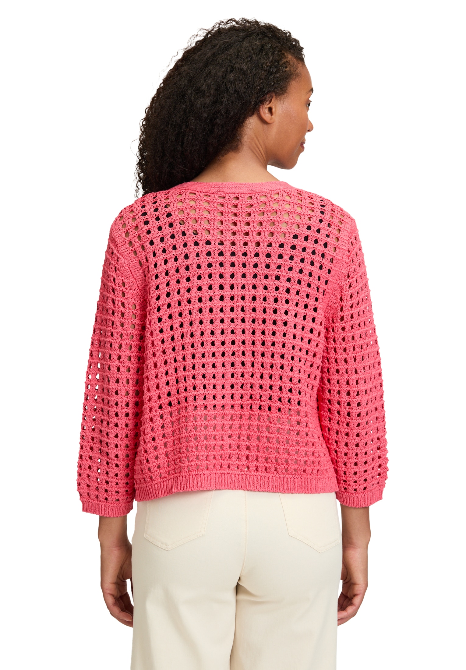 Betty Barclay Strickjacke »Betty Barclay Casual-Strickjacke mit Effektgarn«, Häkelstich