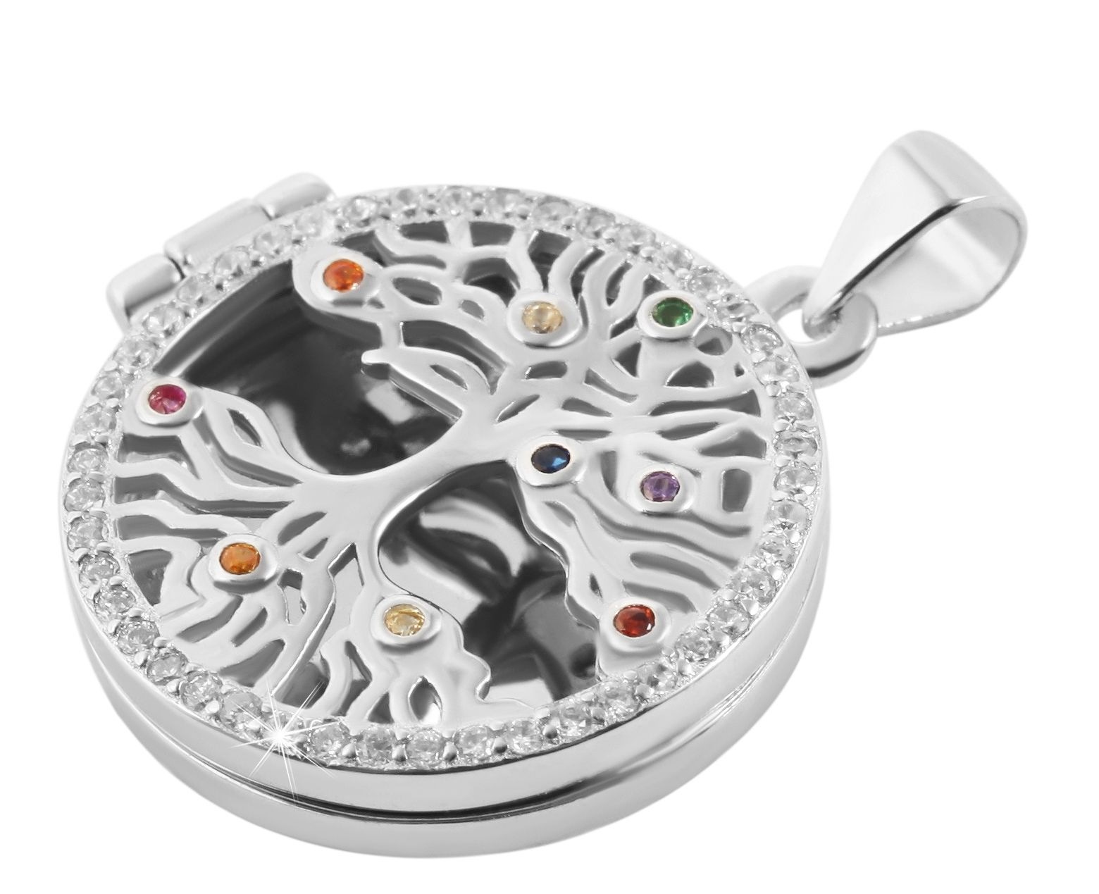 Adelia´s Medallionanhänger »Anhänger – Lebensbaum Medaillon aus 925 Silber mit Zirkonia«  Perfekt als Geschenk zum einen besonderen Tag