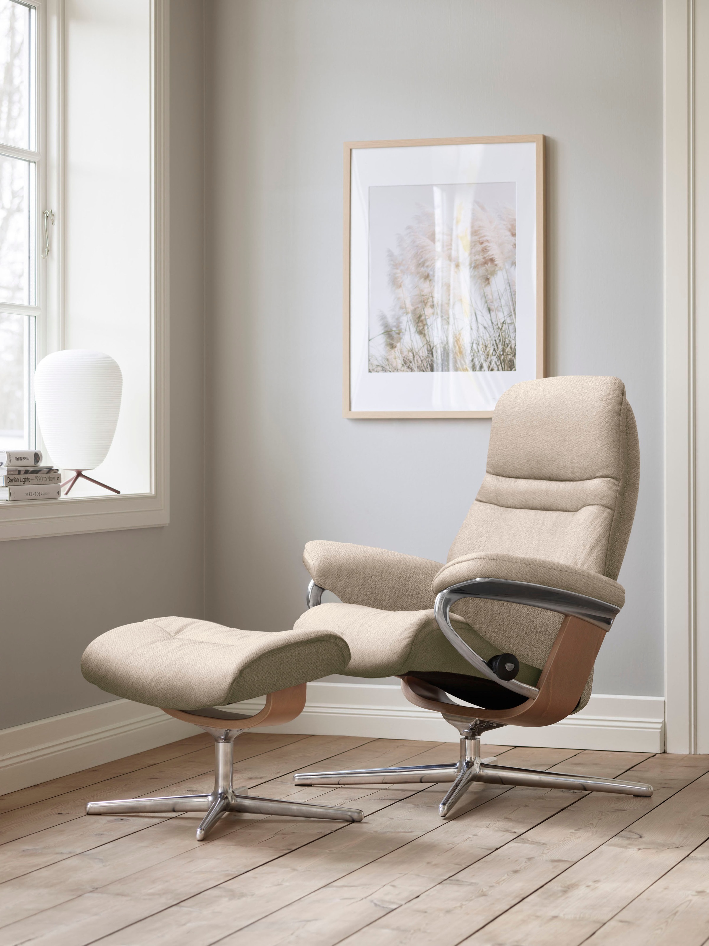 Stressless® Fußhocker »Sunrise«, mit Cross Base, Größe S, M & L, Holzakzent Eiche