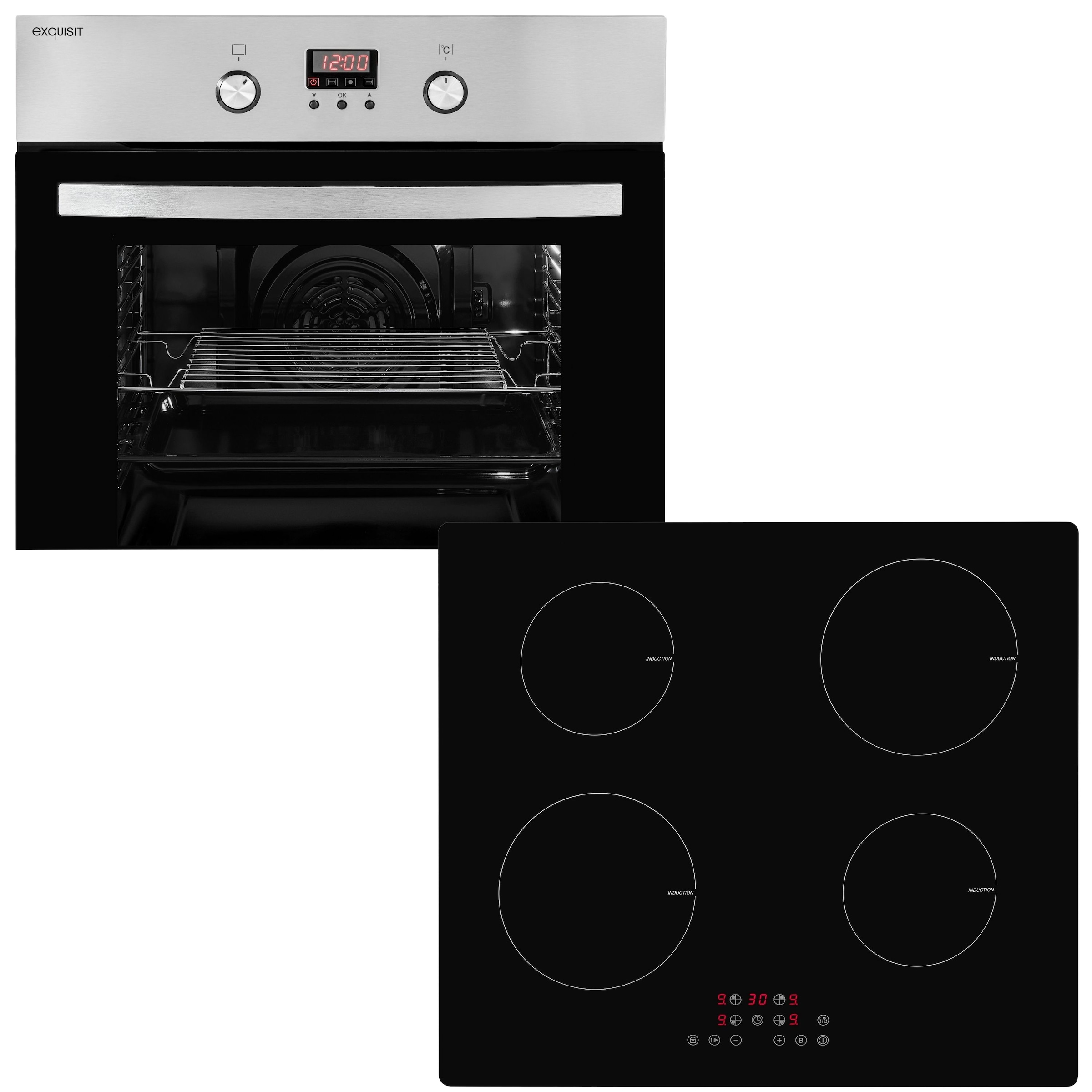 exquisit Backofen-Set »EBE 65-1 H«, mit Teleskopauszug nachrüstbar
